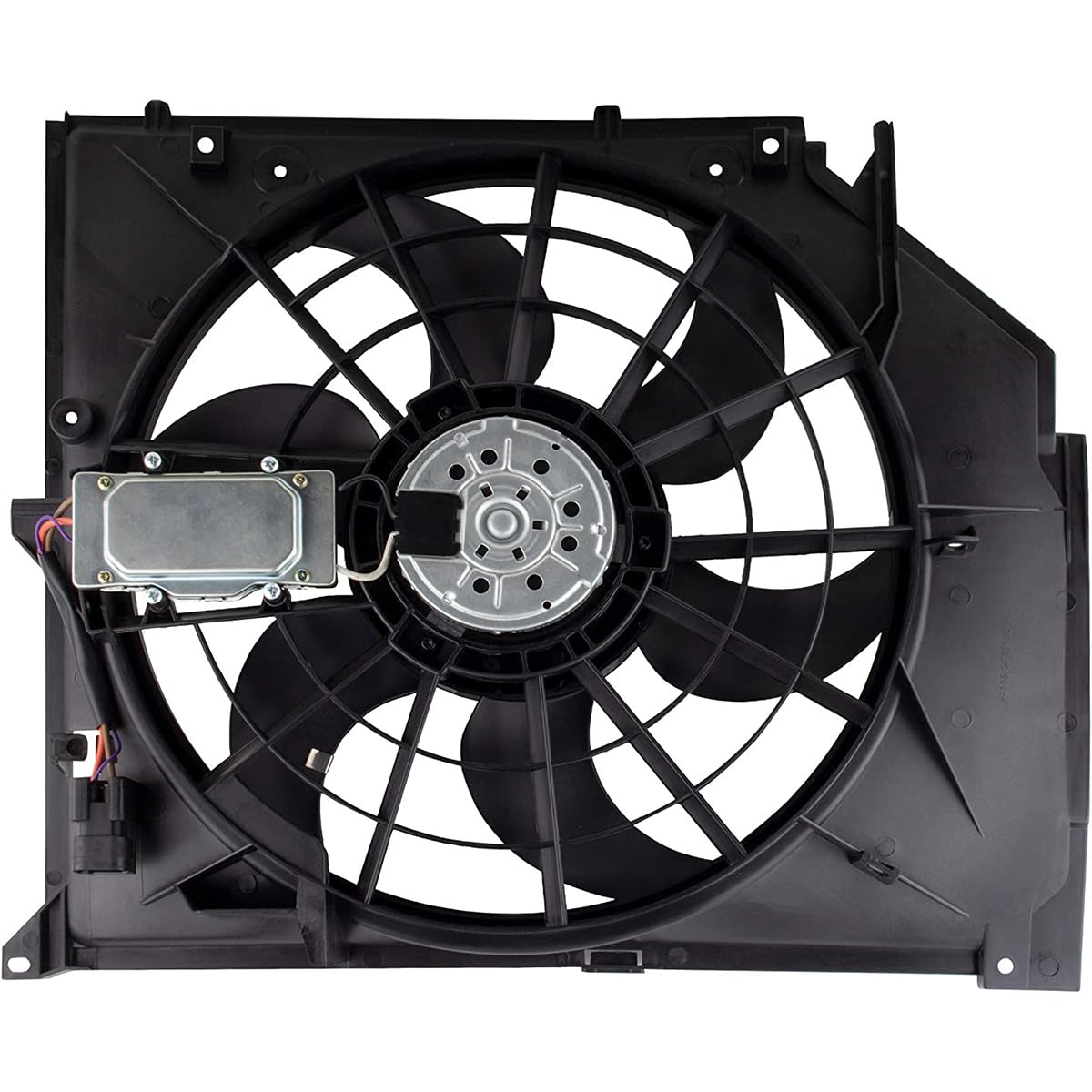 BMW E46 Engine Radiator Cooling Fan with Controller Assembly - Compatible with 320i 323Ci 323i 325Ci 325i 325xi 328i 330Ci 330i 330xi (2001-2005) - OEM Part Numbers BM3115108 17111438577 17117525508 - Perfect for Engine Cooling System Repair & Maintenance