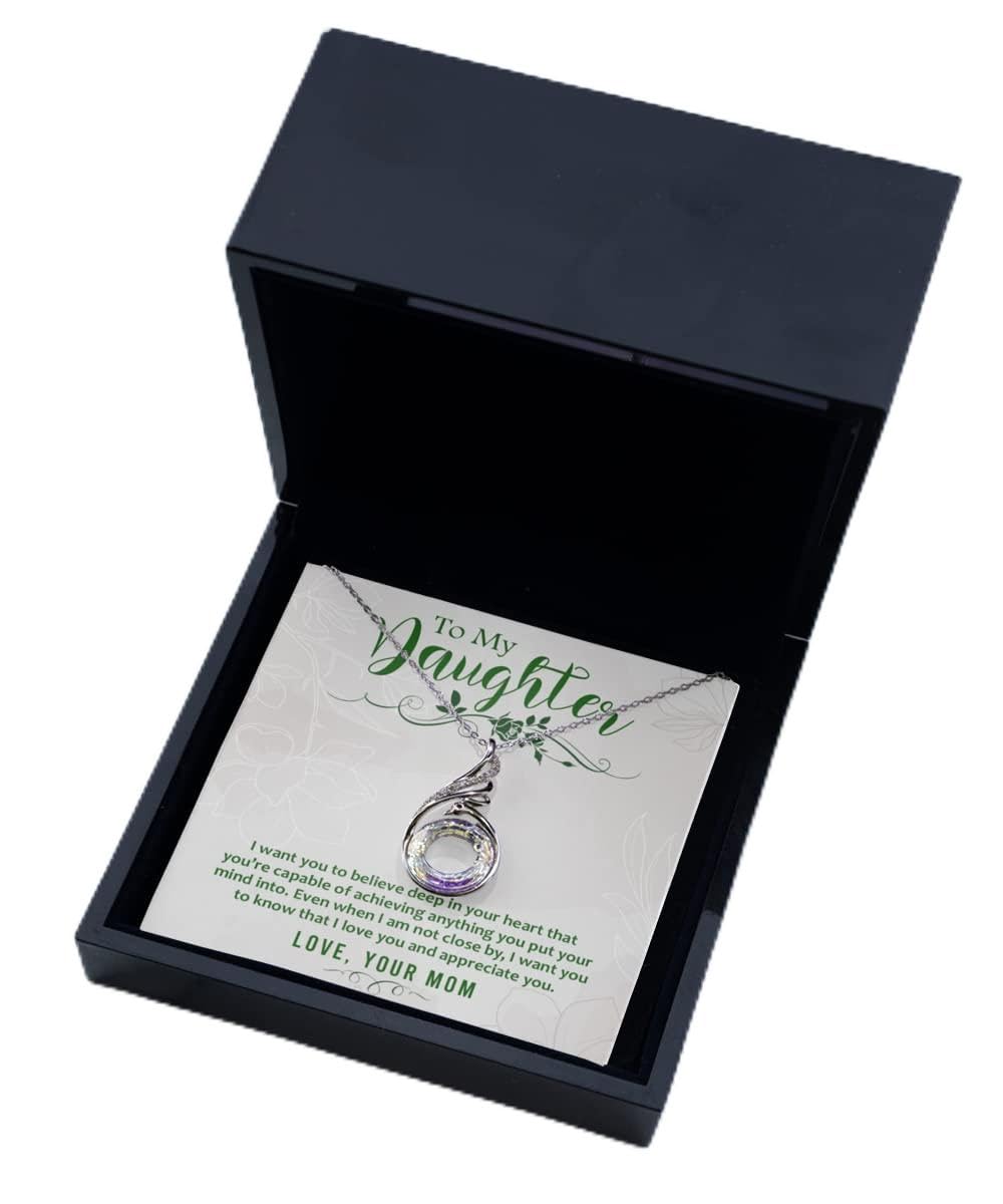 Zapbest Daughter Necklace - Elegant Birthday & Graduation Gift from Mom, Rising Phoenix Pendant Jewelry for Appreciation | Perfect for Special Occasions, Mother-Daughter Bonding & Daily Wear
