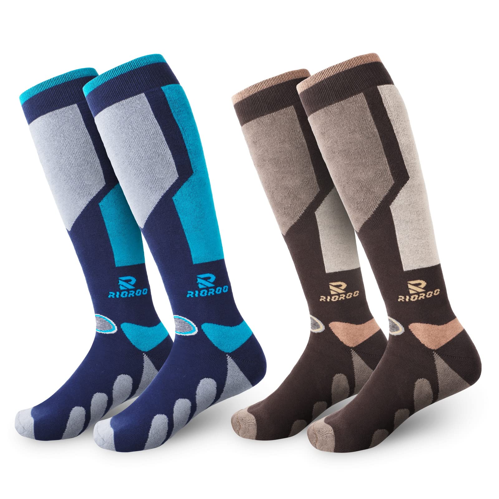 Thermal Ski Socks for Men & Women - 2/3 Pairs Knee-High Warm Socks for Skiing, Snowboarding & Winter Sports | Perfect for Cold Weather & Outdoor Activities