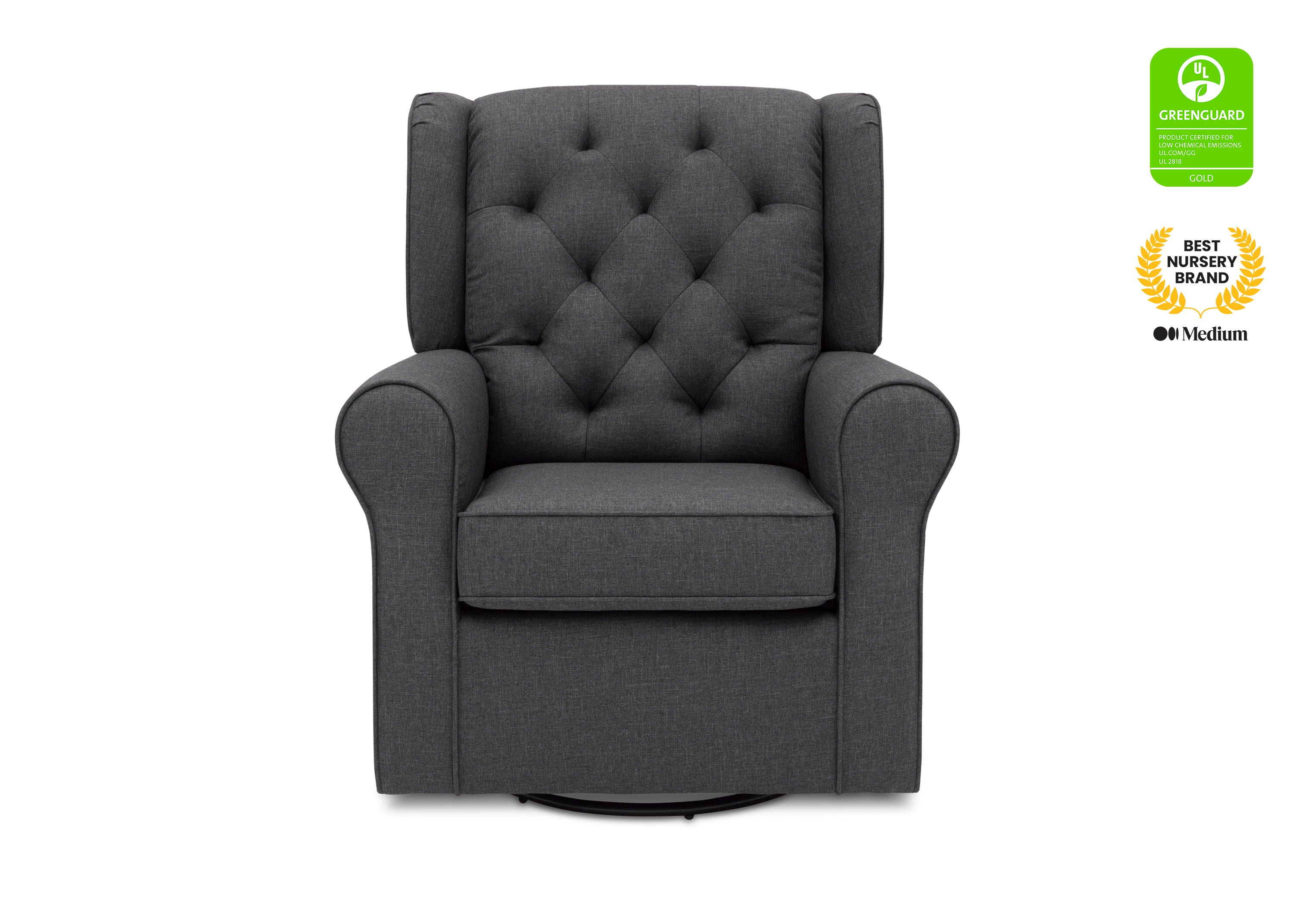 Emma Nursery Glider Swivel Rocker Chair - Comfortable Upholstered Baby Rocking Chair for Nursery, Breastfeeding & Relaxation - Perfect for Nurseries, Bedrooms & Living Rooms