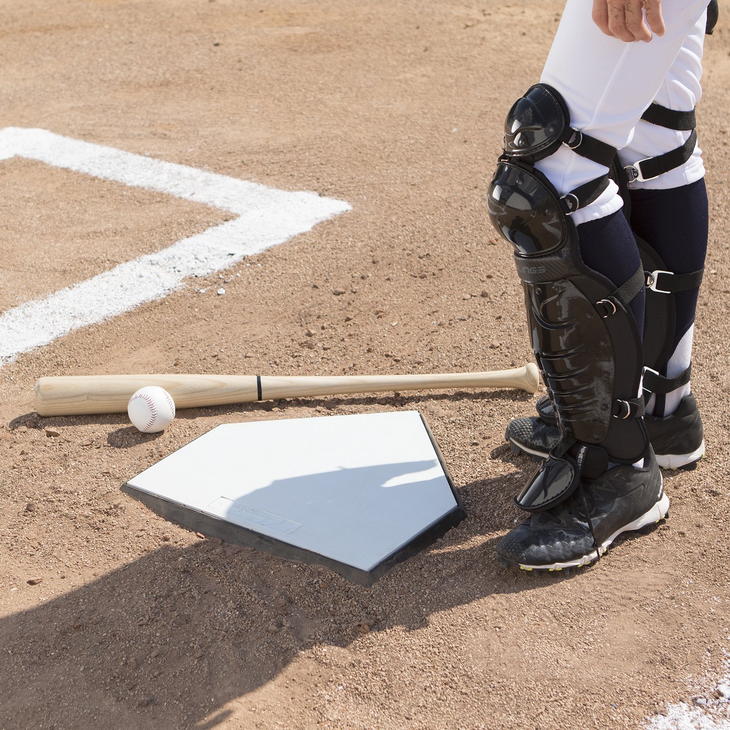 Champion Sports Pro Bury All Homeplate with Waffle Bottom - Durable Baseball Training Equipment for Home & Field Practice