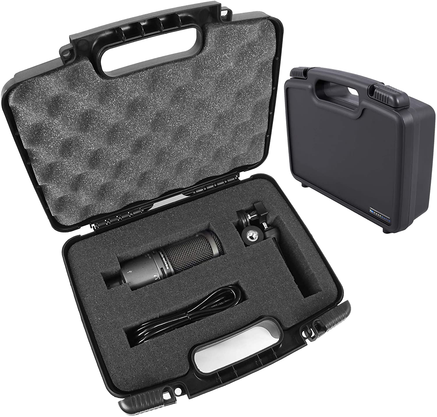 CASEMATIX Durable Microphone Hard Case for Audio Technica ATR2500x, ATR2100X, AT2035, AT2020, ATR2100 USB, AT2031, ATR2500, AT2050, AT2022 & More - Perfect for Studio Recording, Podcasting & Travel Protection