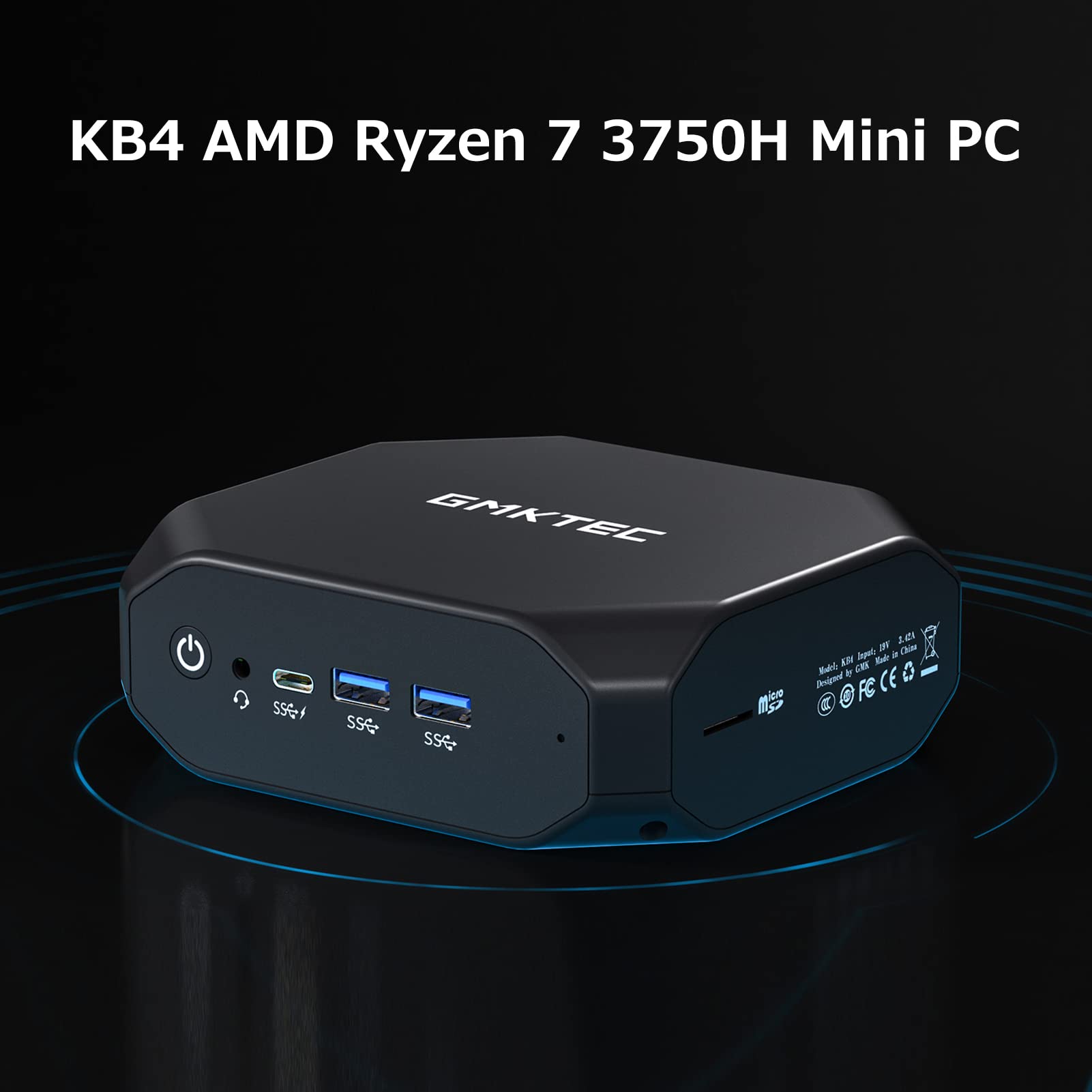 Lechnical KB4 Mini PC - AMD Ryzen 7 3750H, 16GB/512GB, Vega 10 GPU for Home & Office