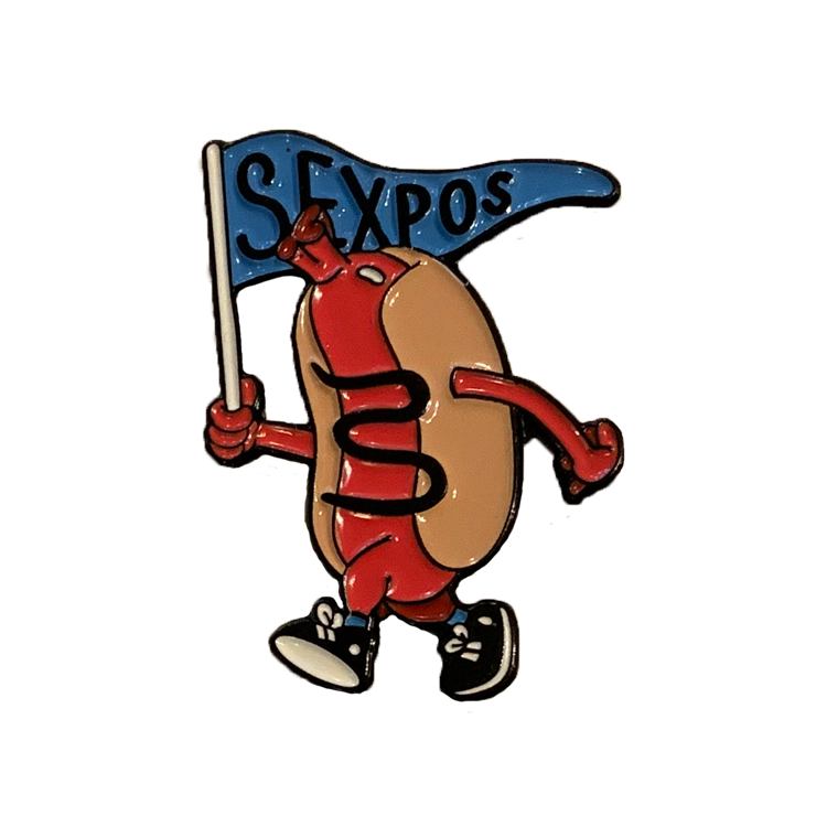 LES SEXPOS HOTDOG Enamel Pin - Cute Food-Themed Collectible Badge for Jackets, Bags & Denim - Perfect for Pin Trading, Gifts & Alternative Fashion