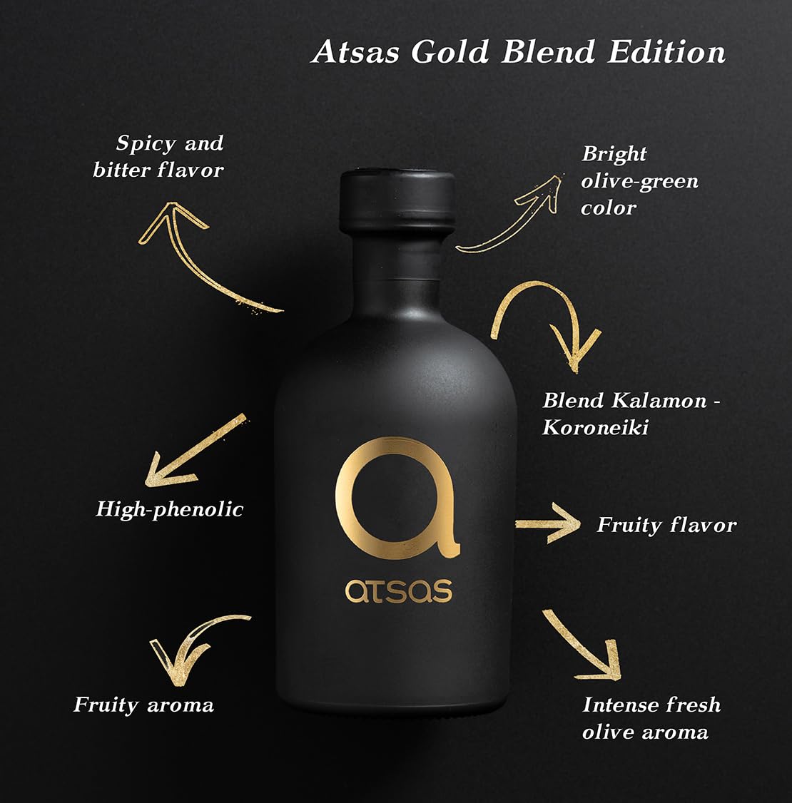 Organic Extra Virgin Olive Oil - High Phenolic Gold Blend Edition | Unfiltered, Cold Pressed, Rich in Health-Boosting Polyphenols | Limited Edition (250ml, 400 Pieces) | Perfect for Salads, Cooking & Gourmet Recipes