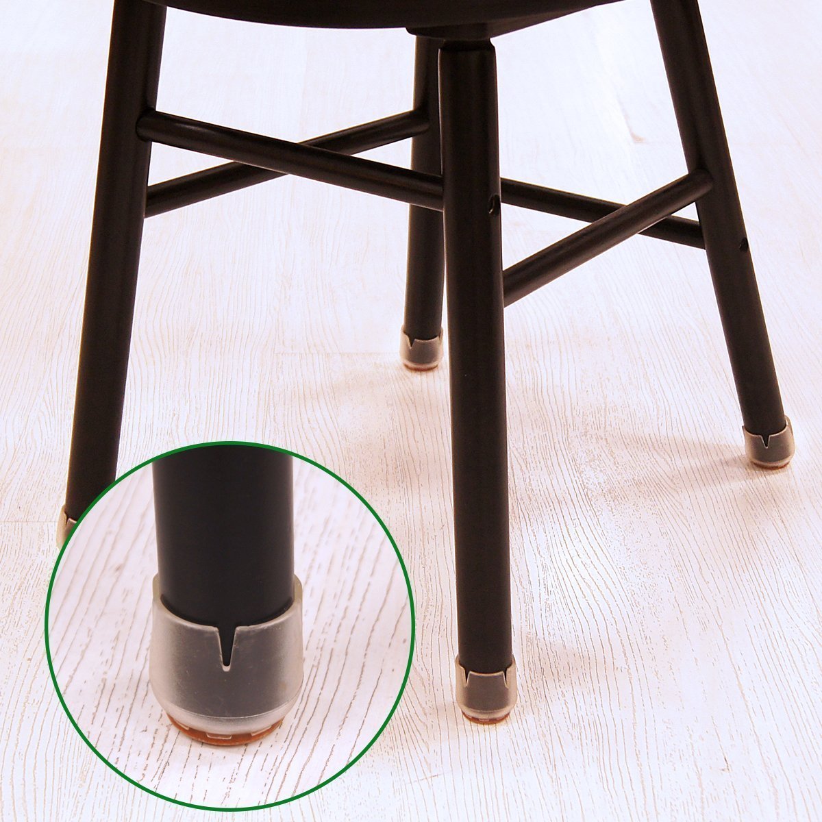 16Pcs Silicone Chair Leg Floor Protectors with Felt Pads - Round Furniture Feet Covers for Tables & Chairs (0.67
