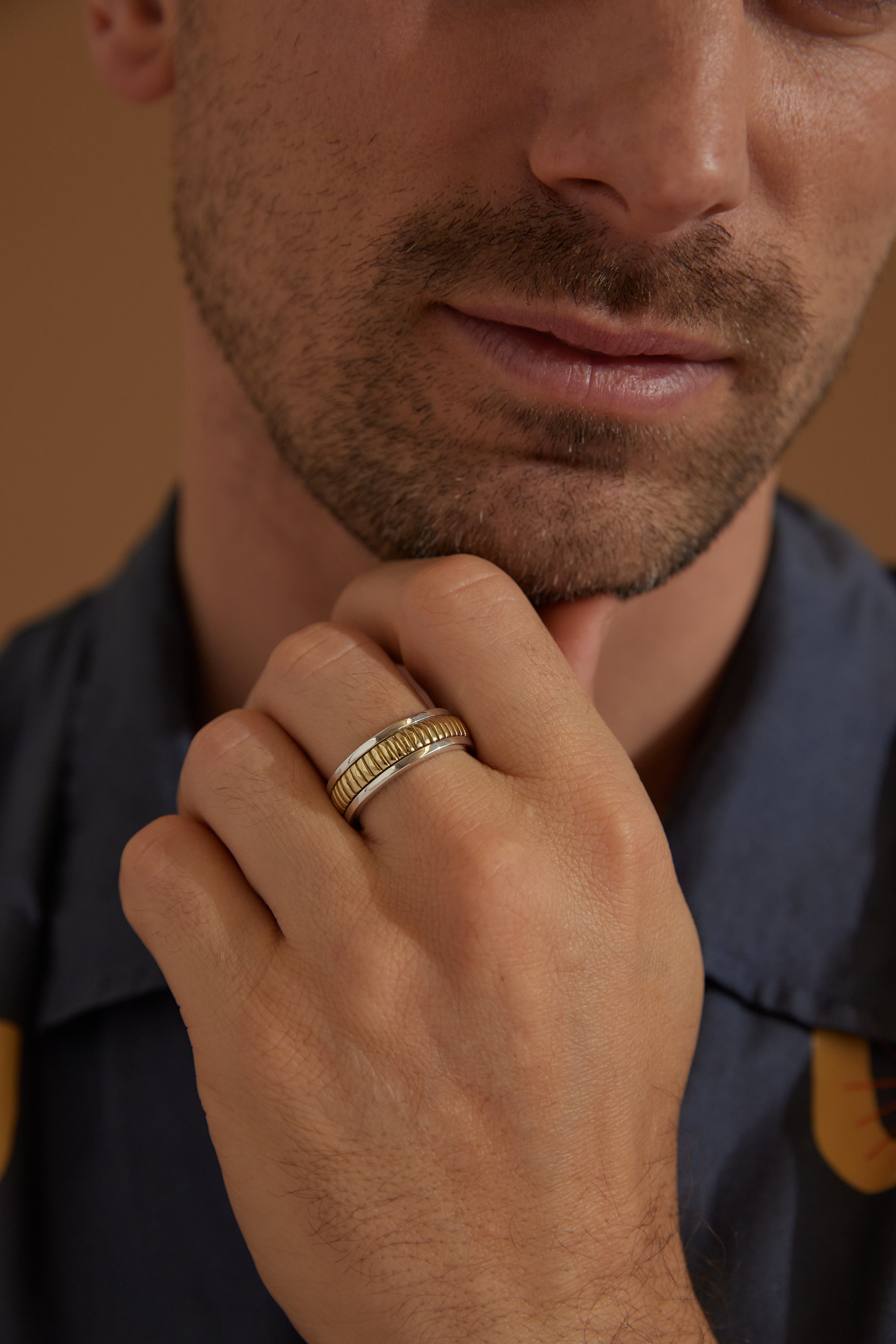 Spinner Mixed Metal Band - Durable & Stylish Unisex Ring for Everyday Wear, Gifts & Fashion Accessories | Perfect for Parties, Work & Casual Outfits