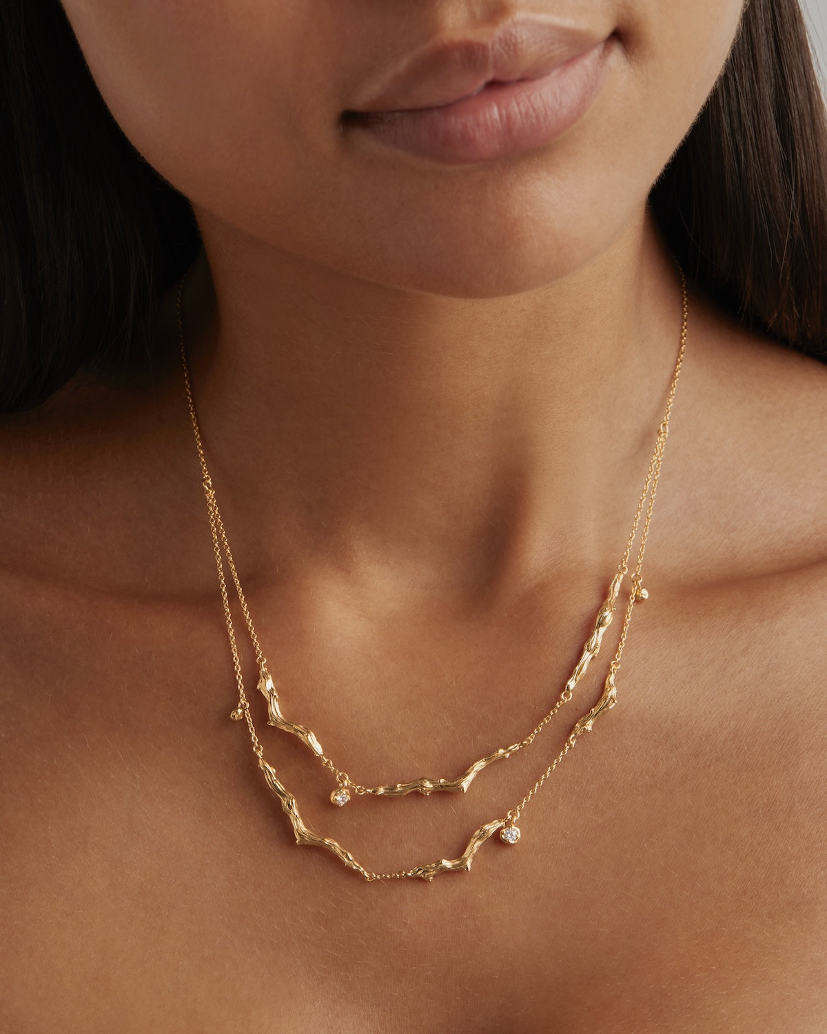 18K Gold Vermeil Drift Layered Choker Necklace - Elegant Layered Dainty Choker for Women, Perfect for Everyday Wear, Date Night & Special Occasions