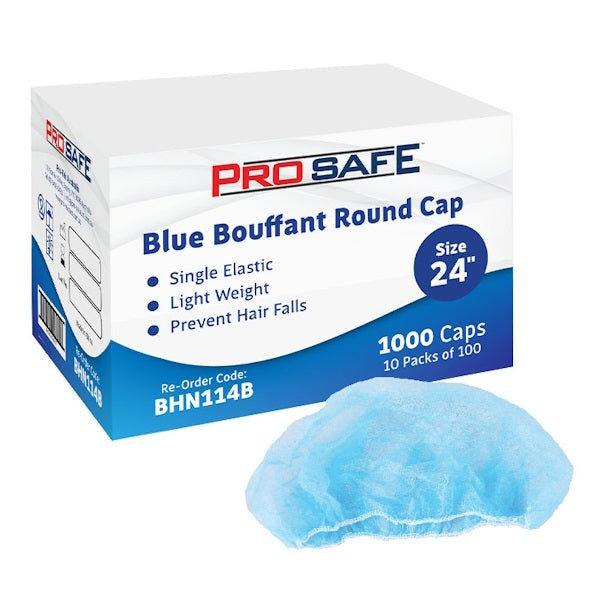 ProSafe Disposable Round Cap Hair Net 21 or 24 Inches - 1000 Pack for Food Service, Healthcare & Industrial Use
