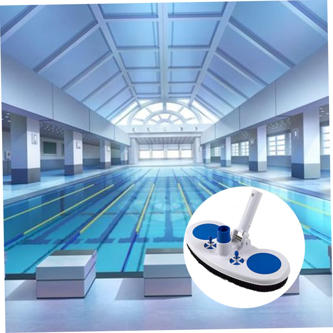 **13Inch Pool Brush with Nylon Bristles & Swivel Hose - Heavy Duty Pool Cleaning Brush for Floors, Walls & Debris Removal - Perfect for In-Ground & Above Ground Pools**