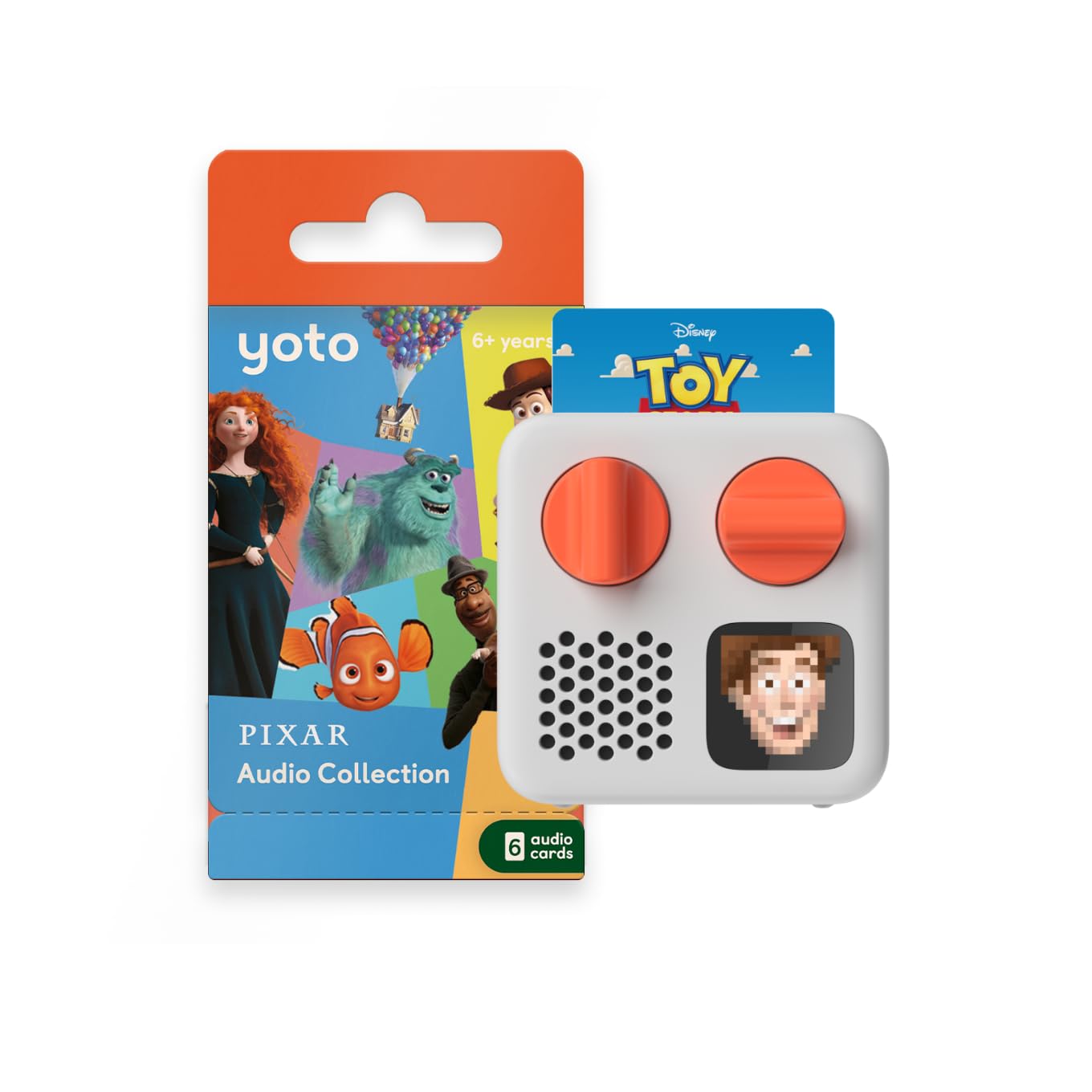 Yoto Mini (2024 Edition) + Disney Pixar Bundle – Screen-Free Bluetooth Audio Player for Kids | Stories, Music, Podcasts, Radio & White Noise | Travel-Friendly, Ok-to-Wake Alarm Clock | Perfect for Bedtime, Road Trips & Learning Activities