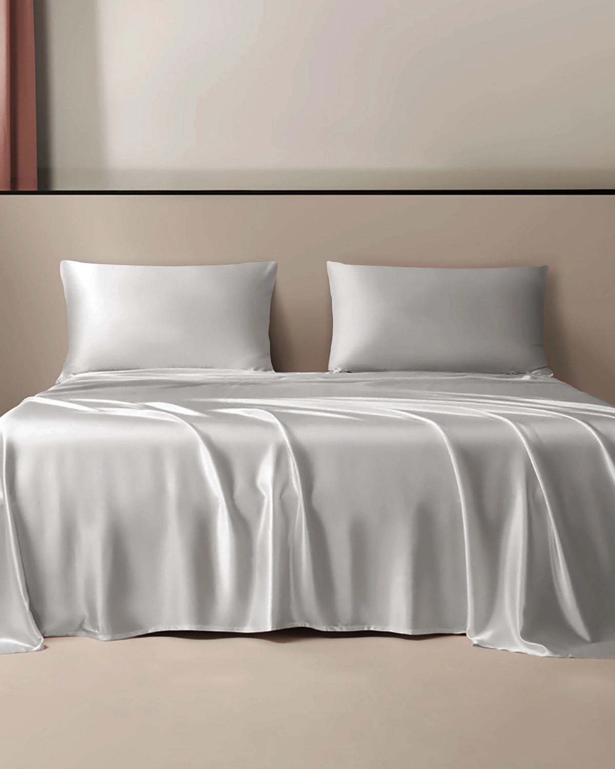 25 Momme 3-Piece 100% Mulberry Silk Flat Sheet Set - Queen Size Luxury Bedding for Hot Sleepers & Sensitive Skin (Use in Master Bedroom, Guest Room, or Luxury Hotels)