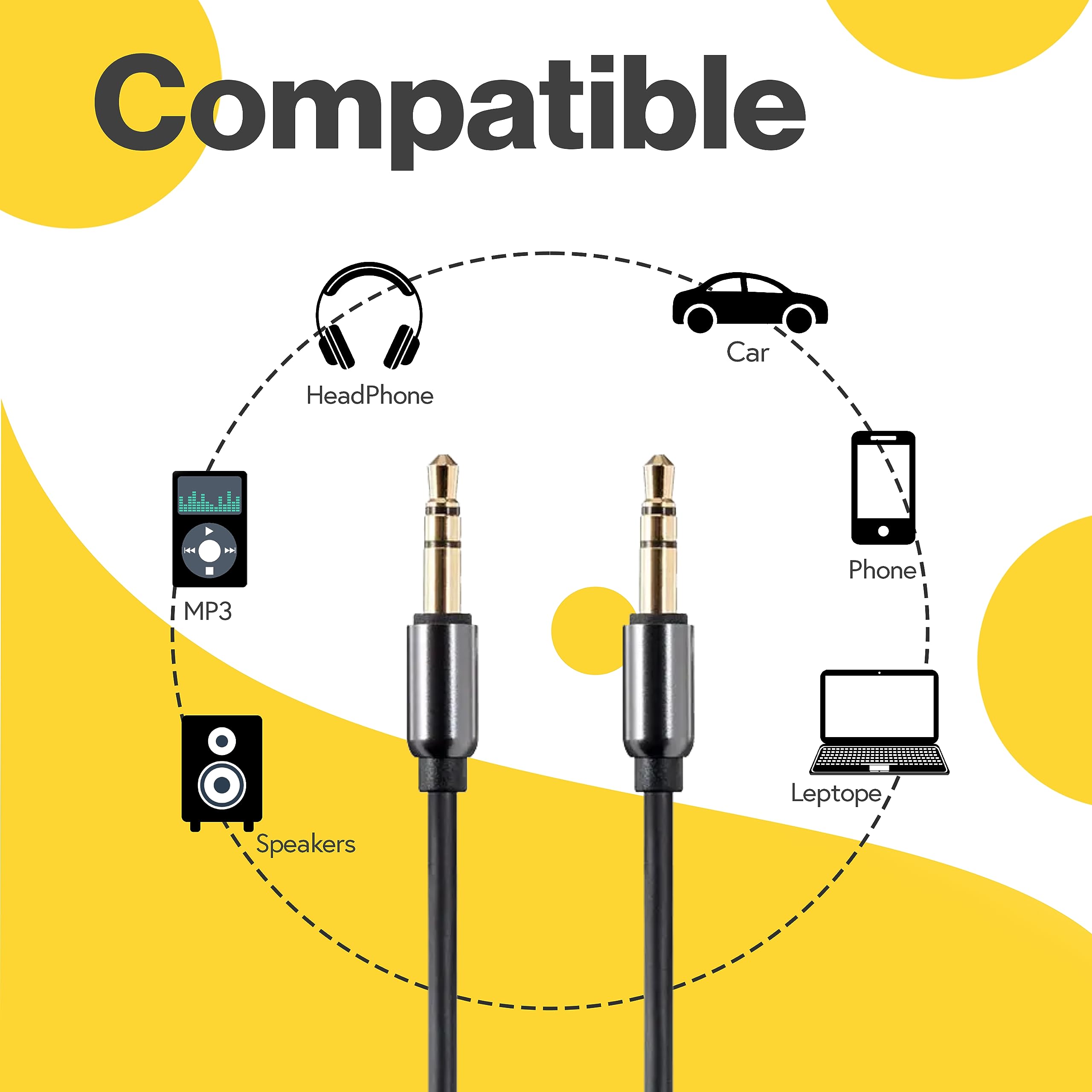 BRENDAZ 3.5mm TRS Stereo Audio Aux Cable (6 Feet) - Compatible with Bose A20 Headset, Bass Module 500, Headphones & Speakers - Perfect for Home Audio, Gaming, Car Stereo & Mobile Devices