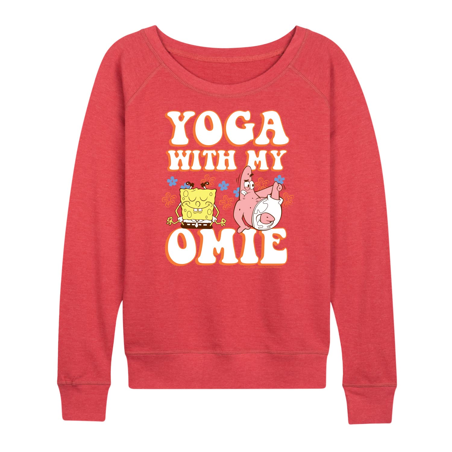 SpongeBob SquarePants Women's Lightweight French Terry Pullover Hoodie | Yoga & Lounge Wear | Cartoon Character Sweatshirt for Women | Comfortable Casual Outfit for Home, Gym & Streetwear