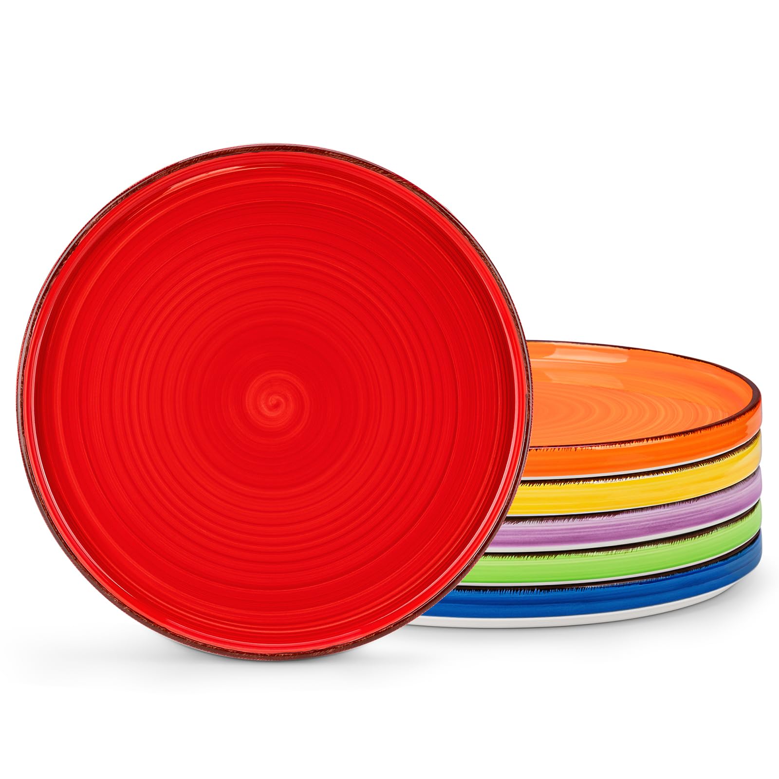 Vancasso Bonita 10.5 Inch Ceramic Dinner Plates Set of 6 - Colorful Large Dinnerware Plates for Everyday Meals, Microwave & Dishwasher Safe - Perfect for Family Dinners, Restaurants & Party Serving