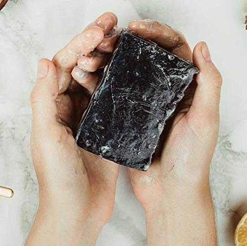 Organic Handmade Goat Milk & Activated Charcoal Soap - 100% Pure, Natural, Chemical-Free (2 Pack, 100g Each) for Sensitive Skin & Acne Treatment | Gentle Cleansing & Exfoliating Face & Body Soap