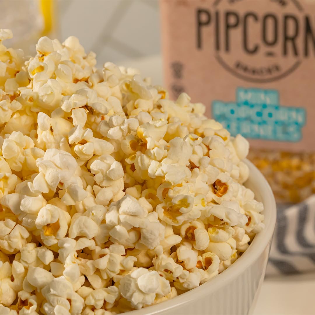 Pipcorn Heirloom Mini Popcorn Kernels - Non-GMO, Vegan, Gluten-Free Healthy Snacks, 44 oz Jar - Perfect for Movie Nights, Parties & Healthy Munching