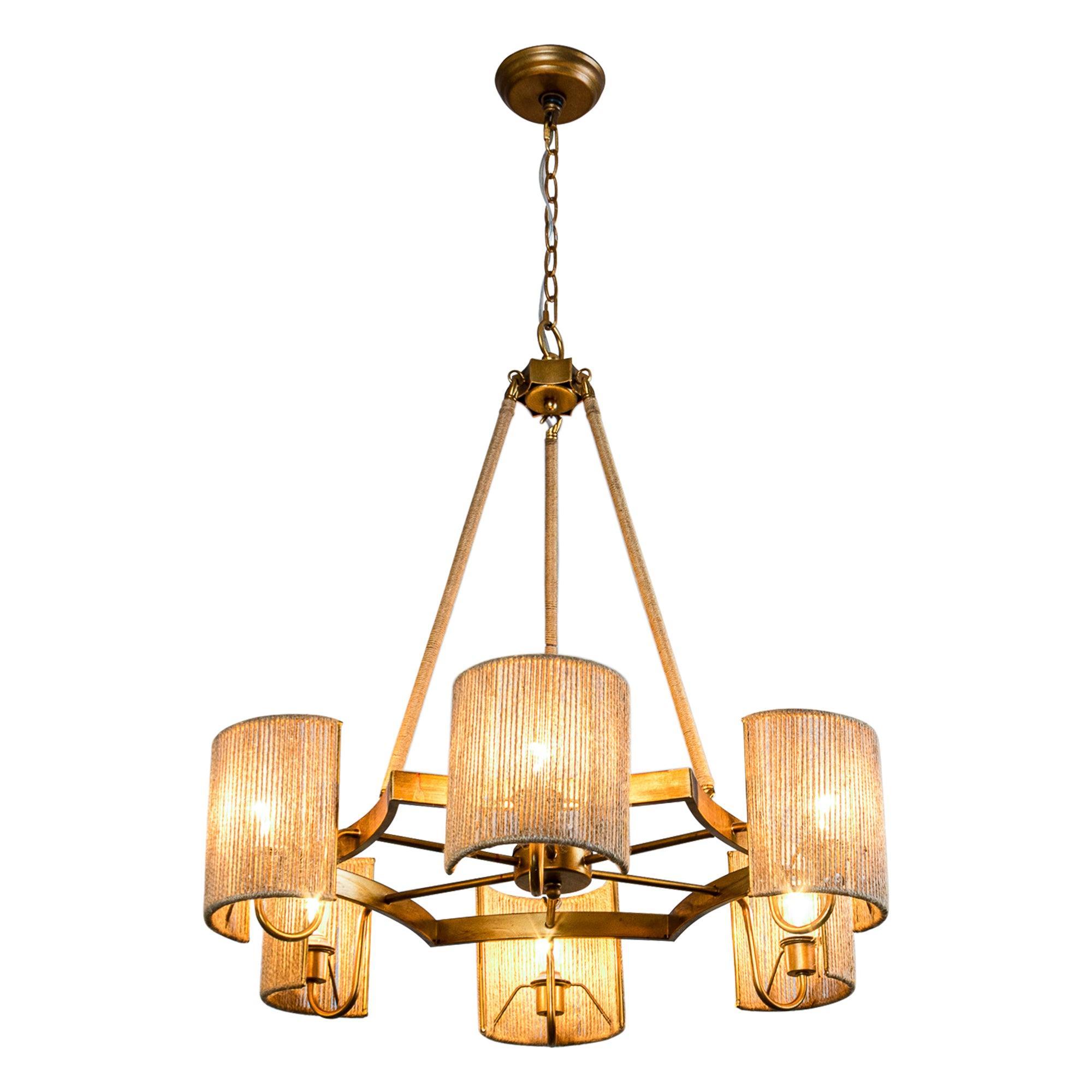 6-Light Farmhouse Style Bedroom Pendant Lighting Fixture - Rustic Chandelier for Master Bedroom, Living Room & Dining Room Decor