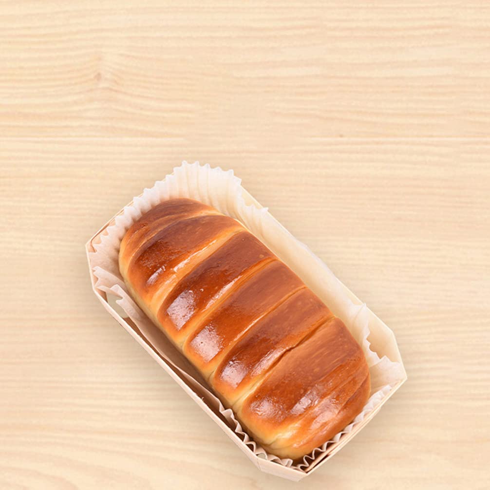 10Pcs Non-Stick Wood Loaf Pans for Baking - Cabilock Bread & Meatloaf Pans with Paper Liners | Perfect for Homemade Toast, Banana Bread & Kitchen Baking