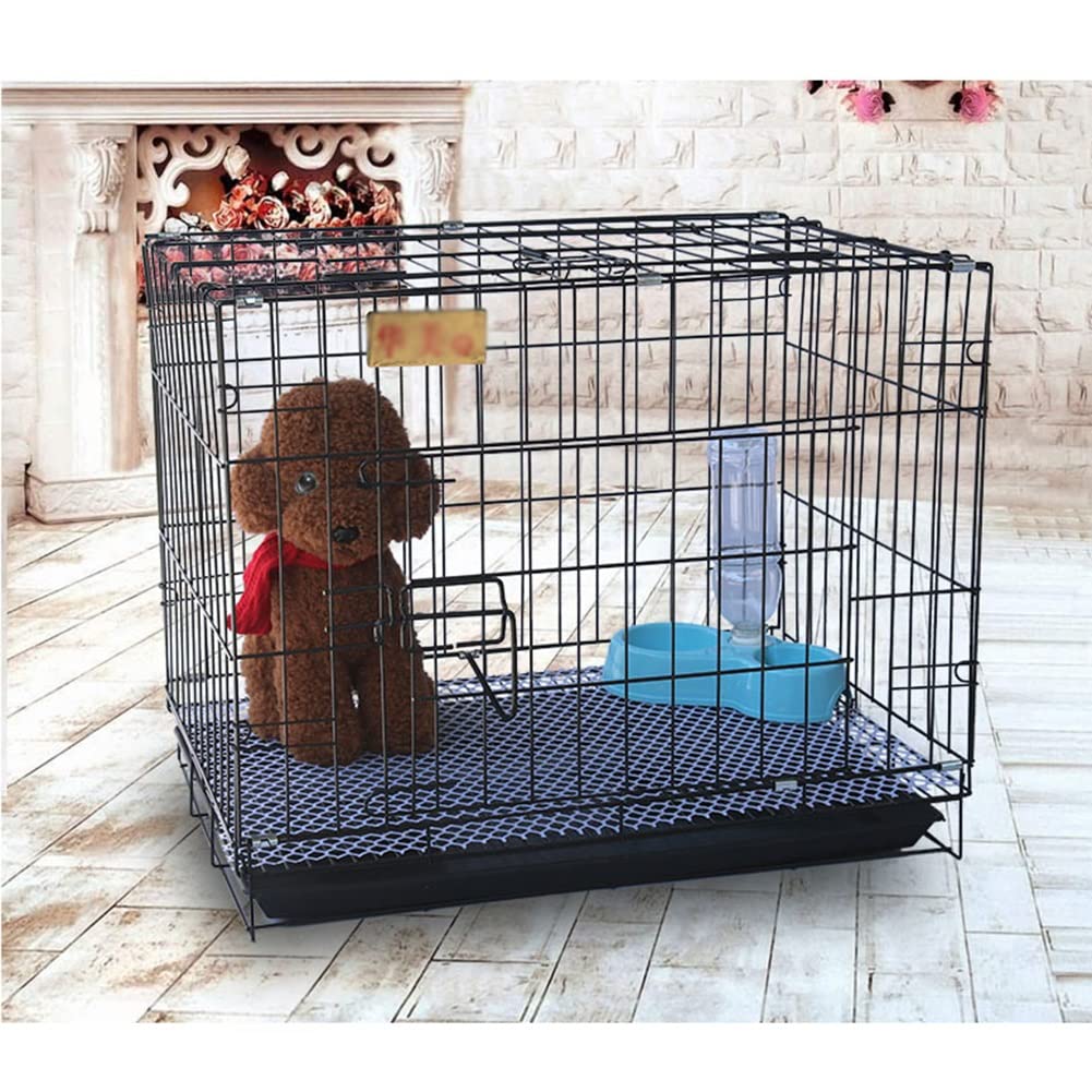 Premium Folding Metal Dog Crate for Large Dogs - Indoor & Outdoor Pet Cage with Divider Panel, Removable Tray & Handle - Single Door Design (61x42x50cm, Black) - Perfect for Travel, Training & Home Use