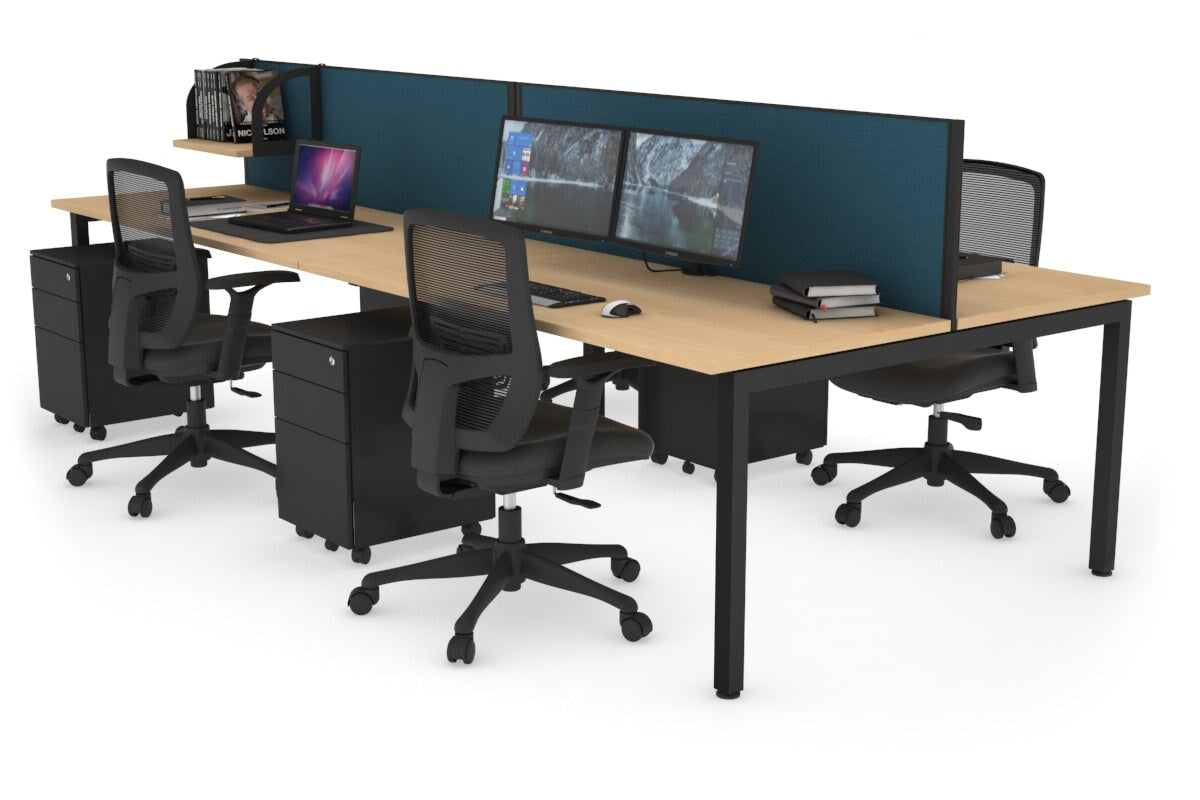 Quadro Square Legs 4-Person Office Workstation Desk - 1800mm x 700mm (71