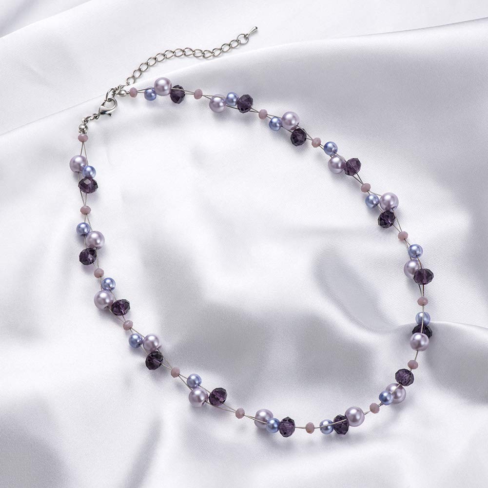 Turquoise Beaded Necklace for Women - Elegant Pearl & Crystal Bead Fashion Jewelry | Perfect Birthday Gift, Anniversary Present & Everyday Accessory for Casual & Formal Occasions