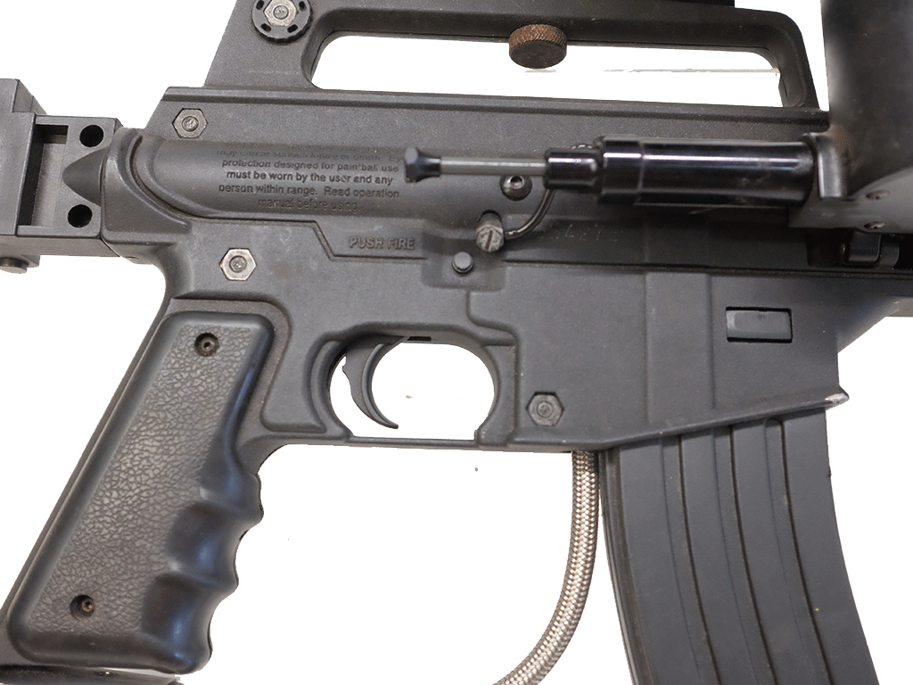 Tippmann M16 Alpha Black Tactical Paintball Gun with CO2 Canister & Cyclone Feed System - Includes Matrix Tactical Scope - Perfect for Outdoor Combat Games, Military Simulation & Paintball Tournaments