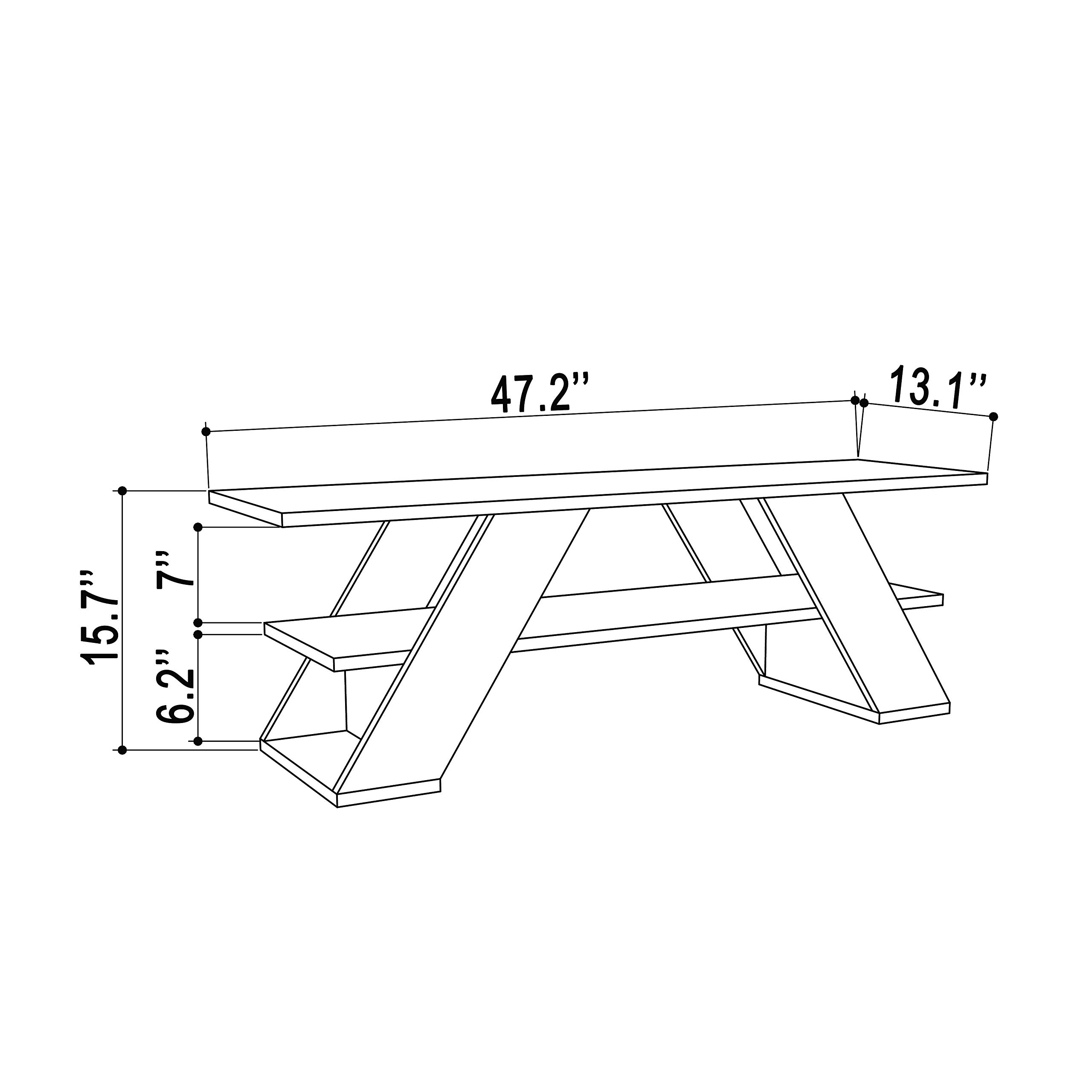 Ada Home Décor Tioga TV Stand - 15.75'' H x 47.24'' W x 13.19'' D White Modern Entertainment Center for Living Room, Bedroom & Home Theater