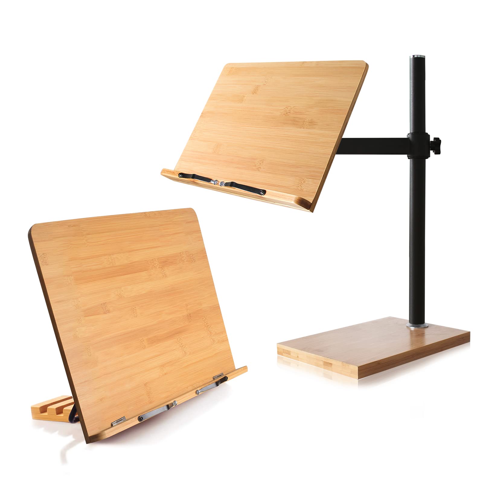 Adjustable Desktop Book Holder Stand - Large Size for Reading, Studying & Cooking - Hands-Free Page Holder for Books, Cookbooks & Textbooks