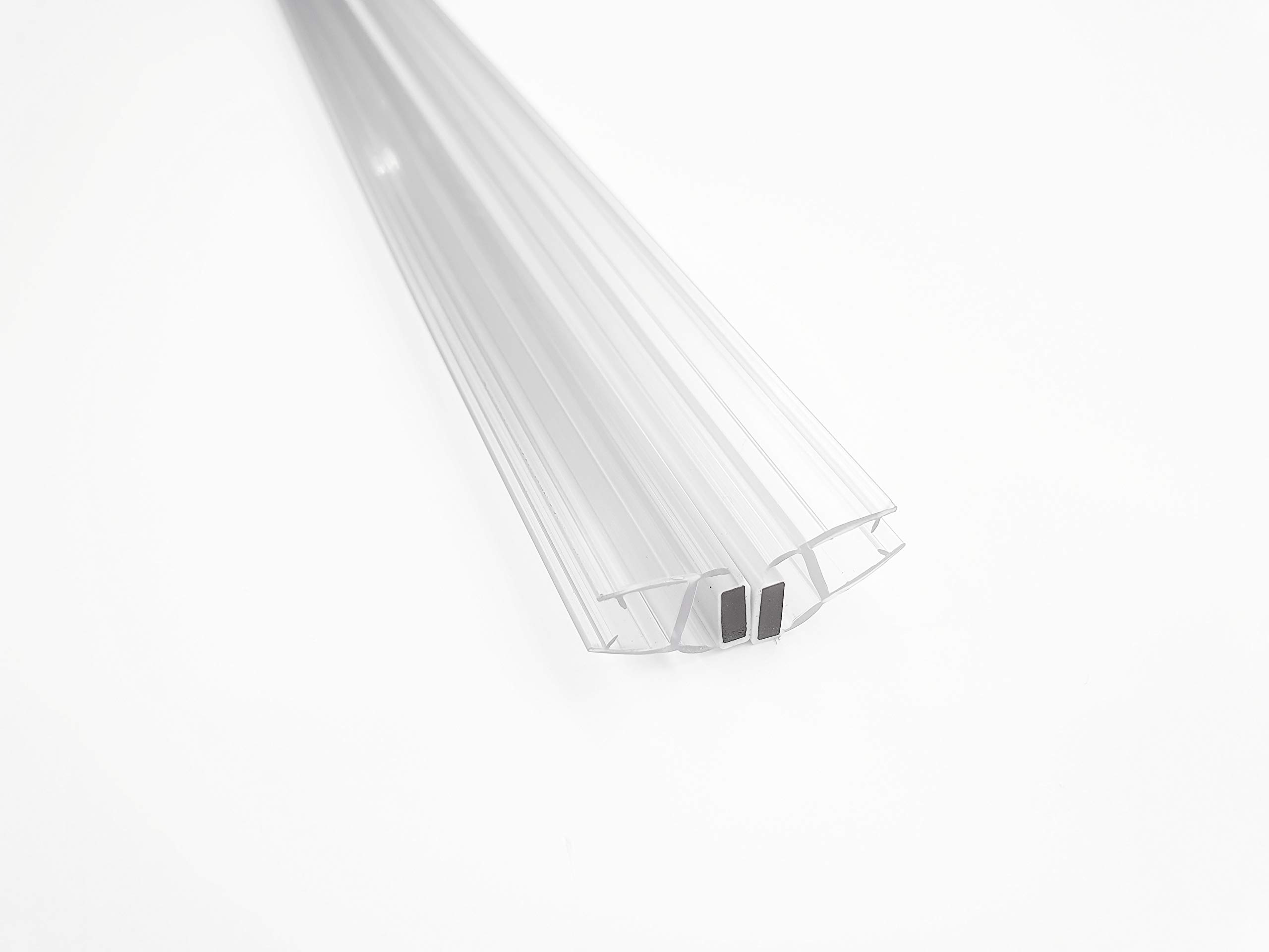 KRISTHAL Universal Magnetic Seal for 135° & 180° Shower Doors - Weatherstrip with Magnetic Strip for 6mm & 8mm Glass - 200cm Length (Model 008CW for 8mm Glass) - Perfect for Bathroom & Shower Enclosure Leak Prevention