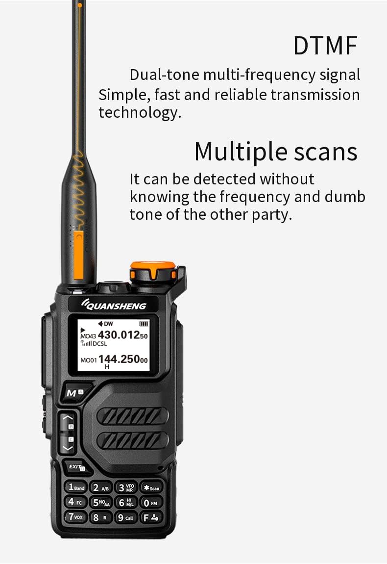 UV-K5 Dual-Band UHF/VHF 5W FM Two-Way Radio Walkie Talkie (2 Pack) - Portable Rechargeable Handheld Transceiver for Camping, Hiking, Outdoor Adventures and Emergency Communication