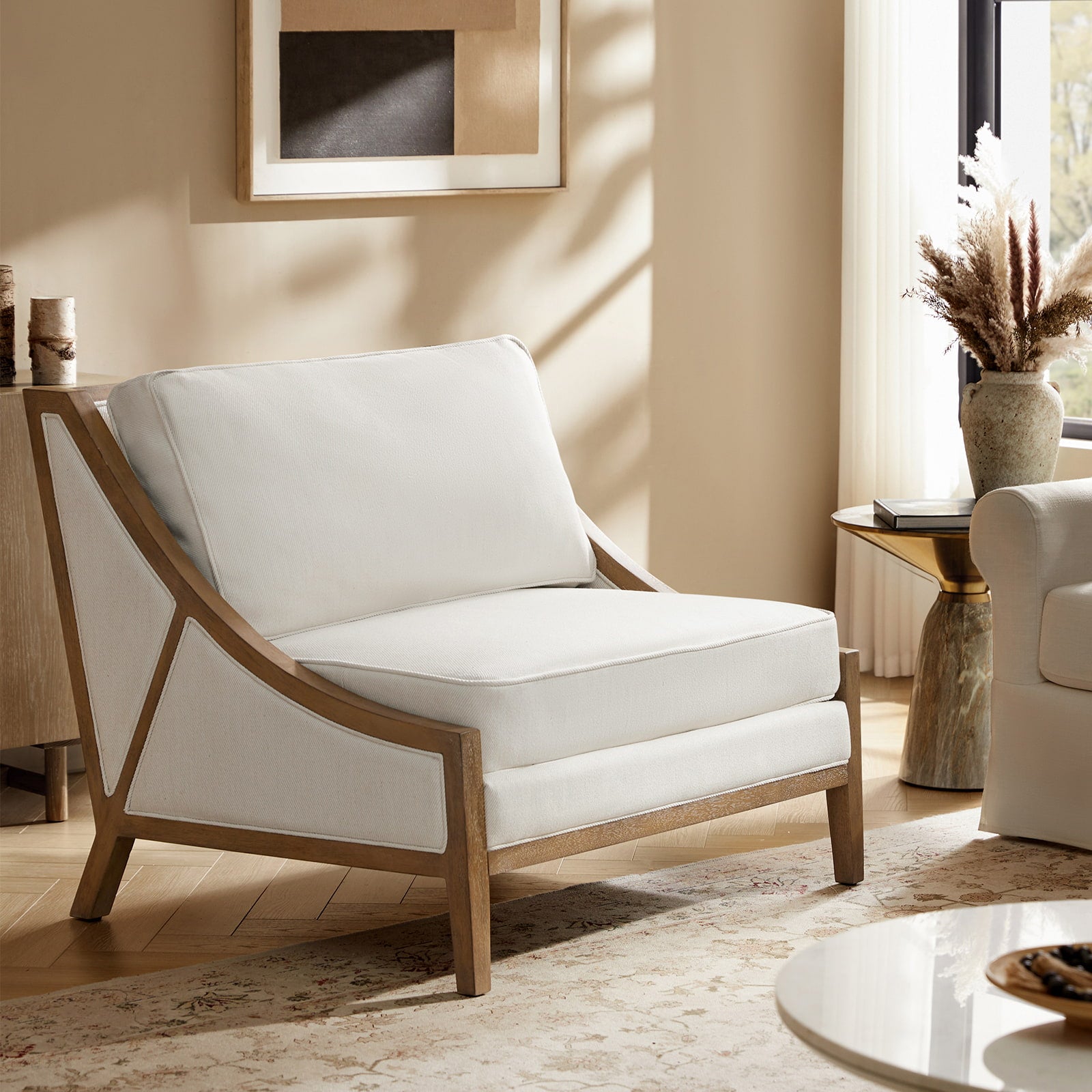 Criss Cross Oversized Accent Chair with Removable Cushion - Modern Lounge Chair for Living Room, Bedroom & Office - Comfortable Reading Chair with Optional Cushion Types