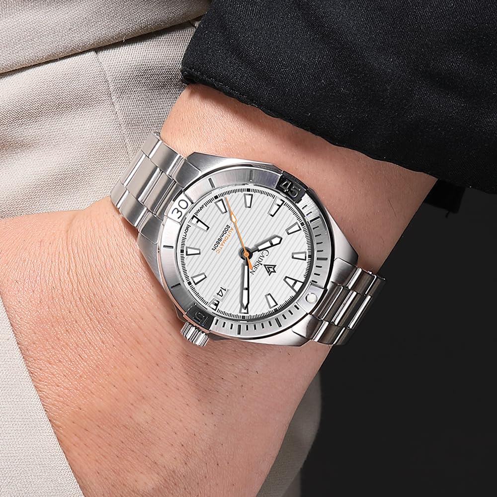 CADISEN Men's Automatic GMT Watch with NH35 Movement - Stainless Steel Band, Mechanical Wristwatch for Men - Perfect for Business, Travel & Everyday Wear