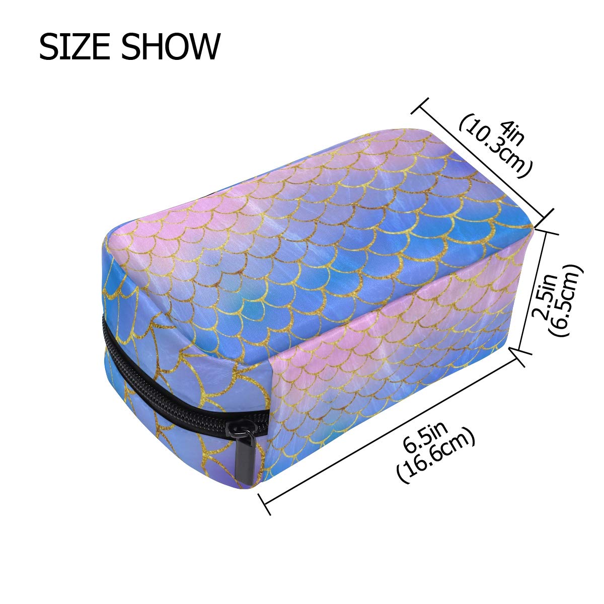 Mermaid Scale Makeup Bag - Purple Mini Cosmetic Pouch with Zipper, Travel Toiletry Organizer for Women & Girls | Perfect for Travel, Gym, School & Daily Beauty Essentials Storage