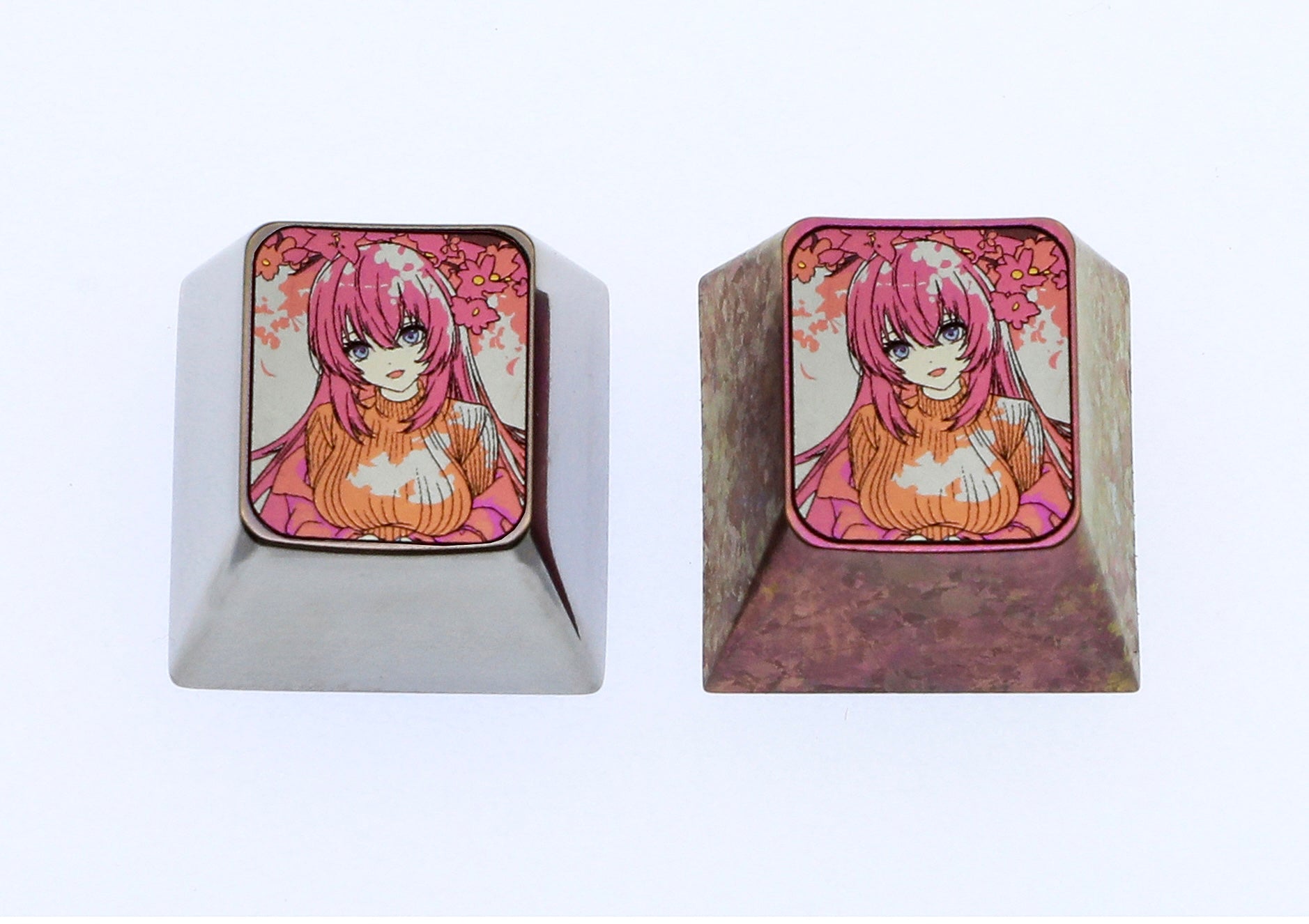 Custom 1U Titanium Alloy Keycap - Personalized Anime, Game & Novel Character Design - Durable Metal Decorative Keycap for Mechanical Keyboards - Perfect for Gaming, Typing & Collector Displays
