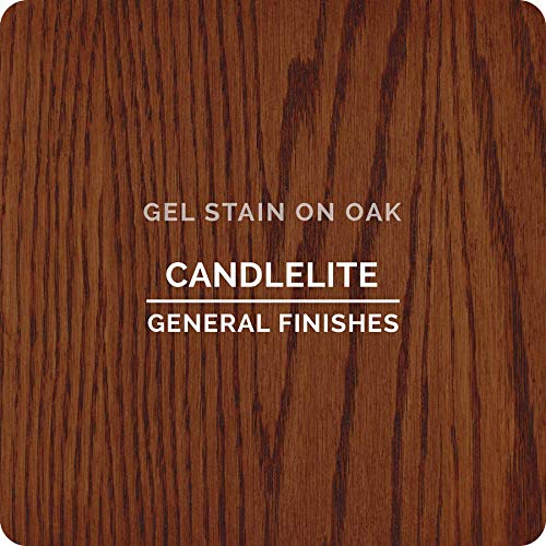General Finishes Oil Based Gel Stain - 1 Gallon, Candlelite - Premium Wood Stain for Cabinets, Furniture & DIY Projects - Easy Application for Smooth, Professional Finish