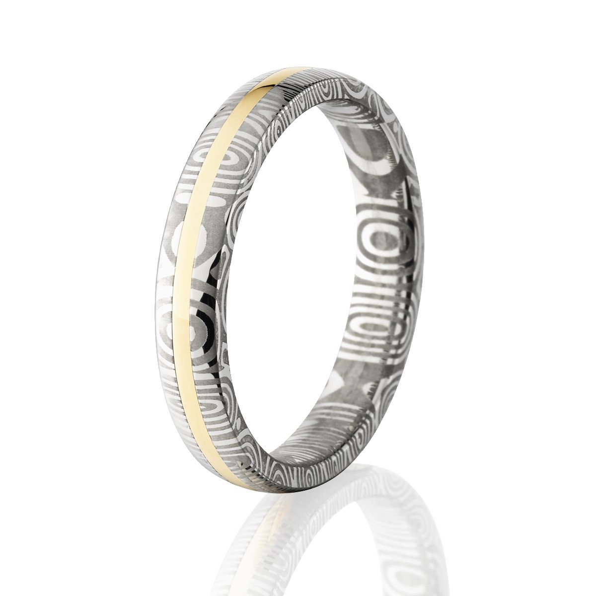 Handmade Damascus Steel Wedding Bands for Men & Women - 14K Gold Inlay Rings - USA Made - Perfect for Anniversaries, Engagements & Unique Gifts