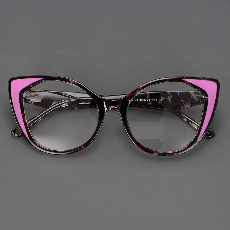 CCspace Women's Full Rim Square Cat Eye Titanium Eyeglasses Frame - Lightweight & Durable TR90 Material - Perfect for Work, Reading & Fashion Accessories
