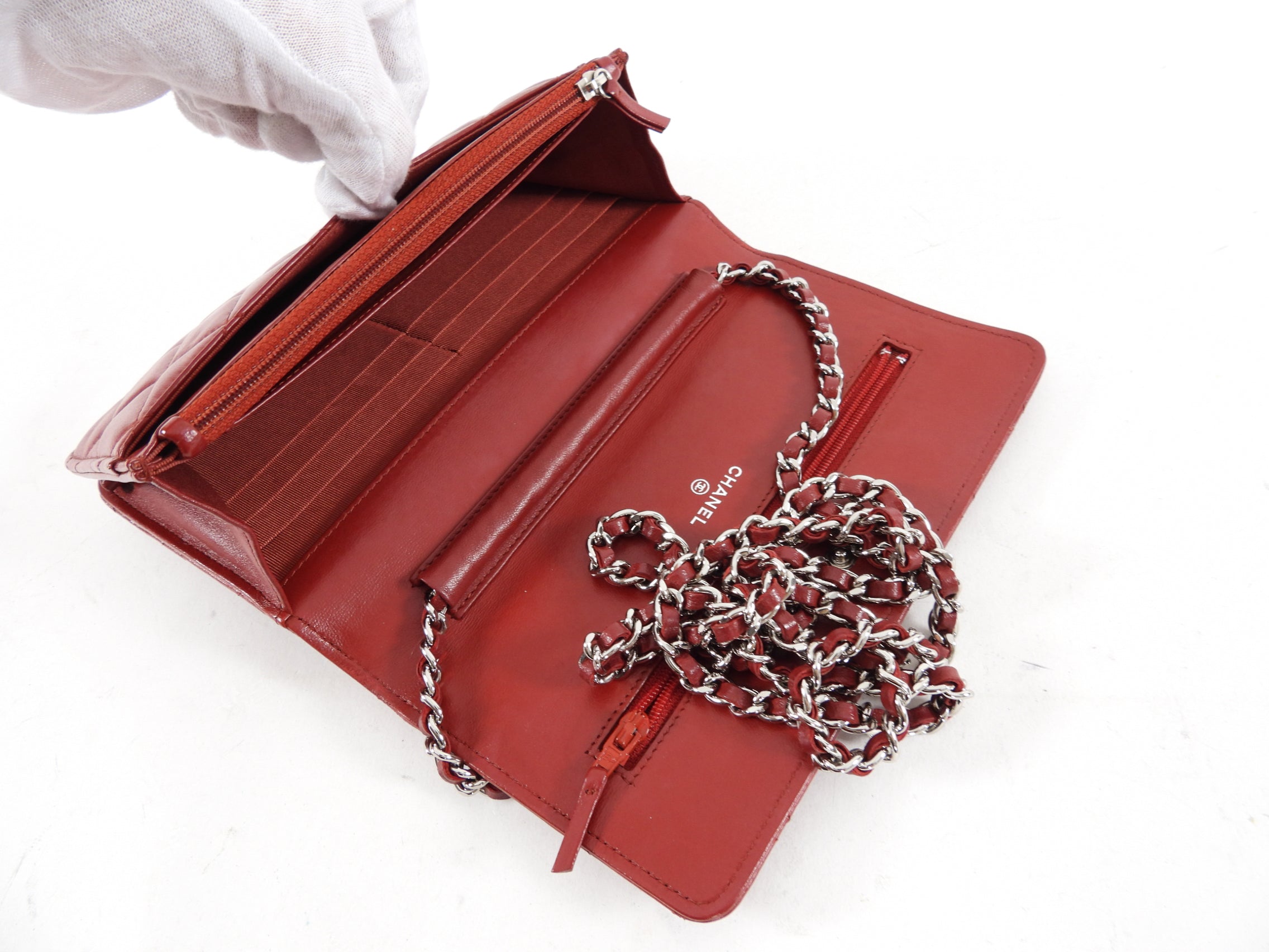 Chanel Red Leather Quilted Timeless Classic Wallet on Chain - Luxury Crossbody Bag for Women, Perfect for Parties, Date Nights & Special Occasions