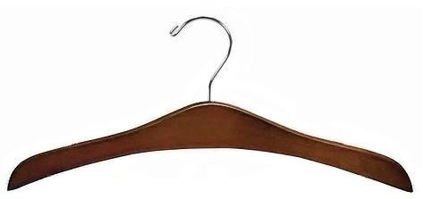 Premium Wooden Clothes Hanger for Dresses - Walnut & Chrome Finish - Perfect for Closet Organization, Wardrobe Display, and Gift Giving