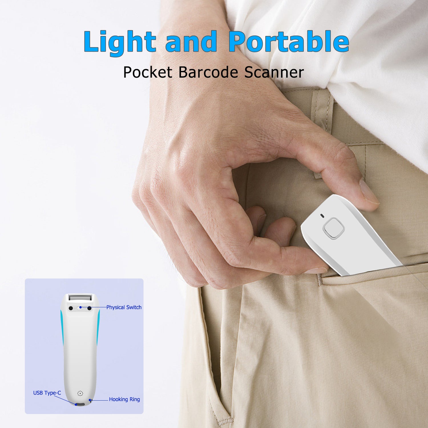 C850 2D Wireless Barcode Scanner - High-Speed Bluetooth Handheld Scanner for Retail, Warehouse & Inventory Management | Perfect for POS, Shipping & Stock Control