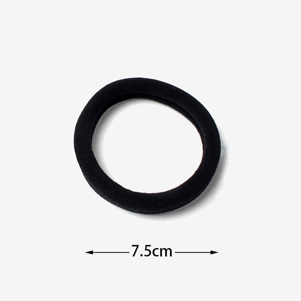 iLoveCos Seamless Hair Bands - 10PCS Black Elastic Hair Ties for Women & Girls, No-Slip Fabric Ponytail Holders for Thick Hair - Perfect for Workouts, Yoga, Office & Everyday Use