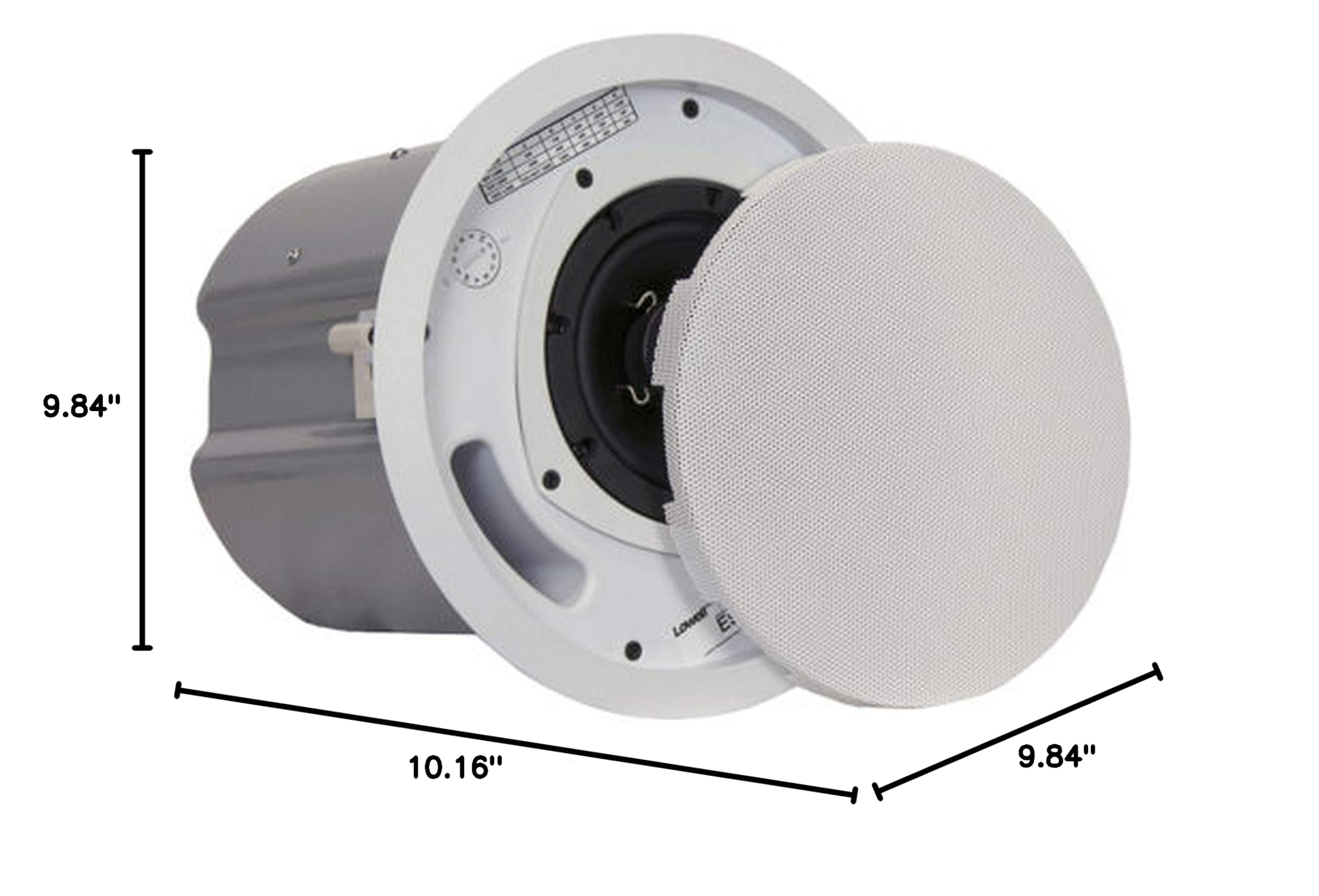 Lowell ES-52T 5.25-Inch Coaxial Ceiling Speaker with Transformer - High-Fidelity Sound for Home Theater & Background Music Systems | Includes Grille, Enclosure & Mounting Hardware | Perfect for Living Rooms, Restaurants & Commercial Spaces