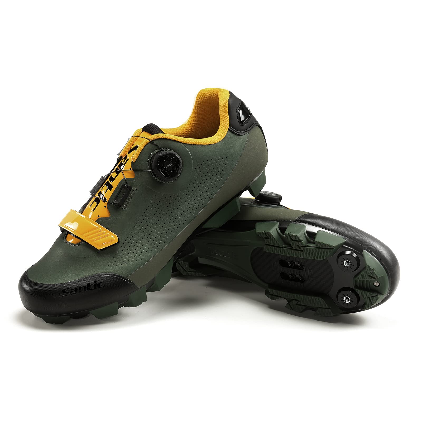 Santic Men's SPD Mountain Bike Shoes - Breathable Self-Locking Cycling Shoes for MTB | Perfect for Road Biking, Trail Riding & Indoor Cycling Workouts