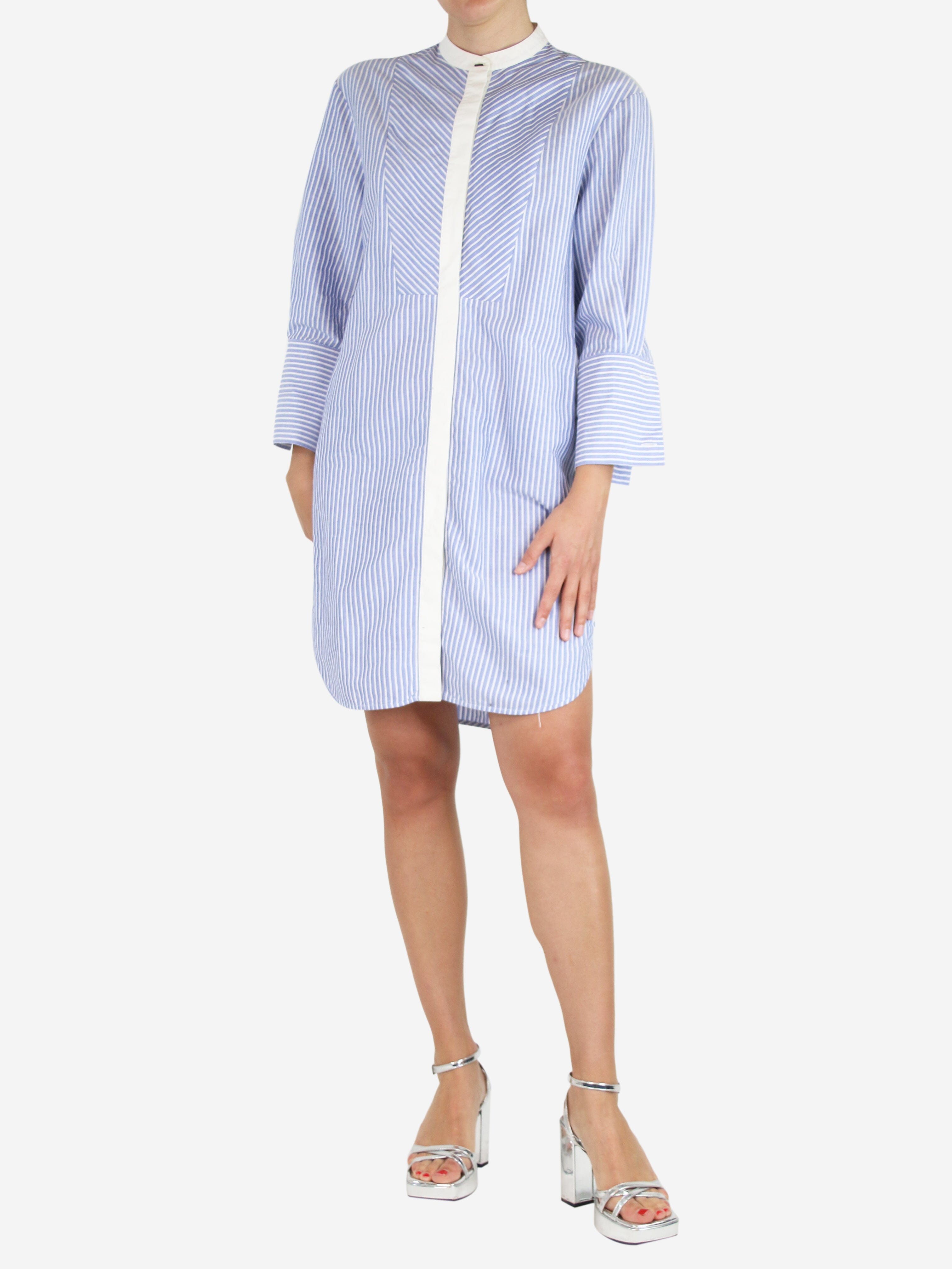 Blue Striped Long Shirt Dress - Size UK 8 (US 6) - Women's Casual Summer Maxi Dress for Beach, Travel & Everyday Wear