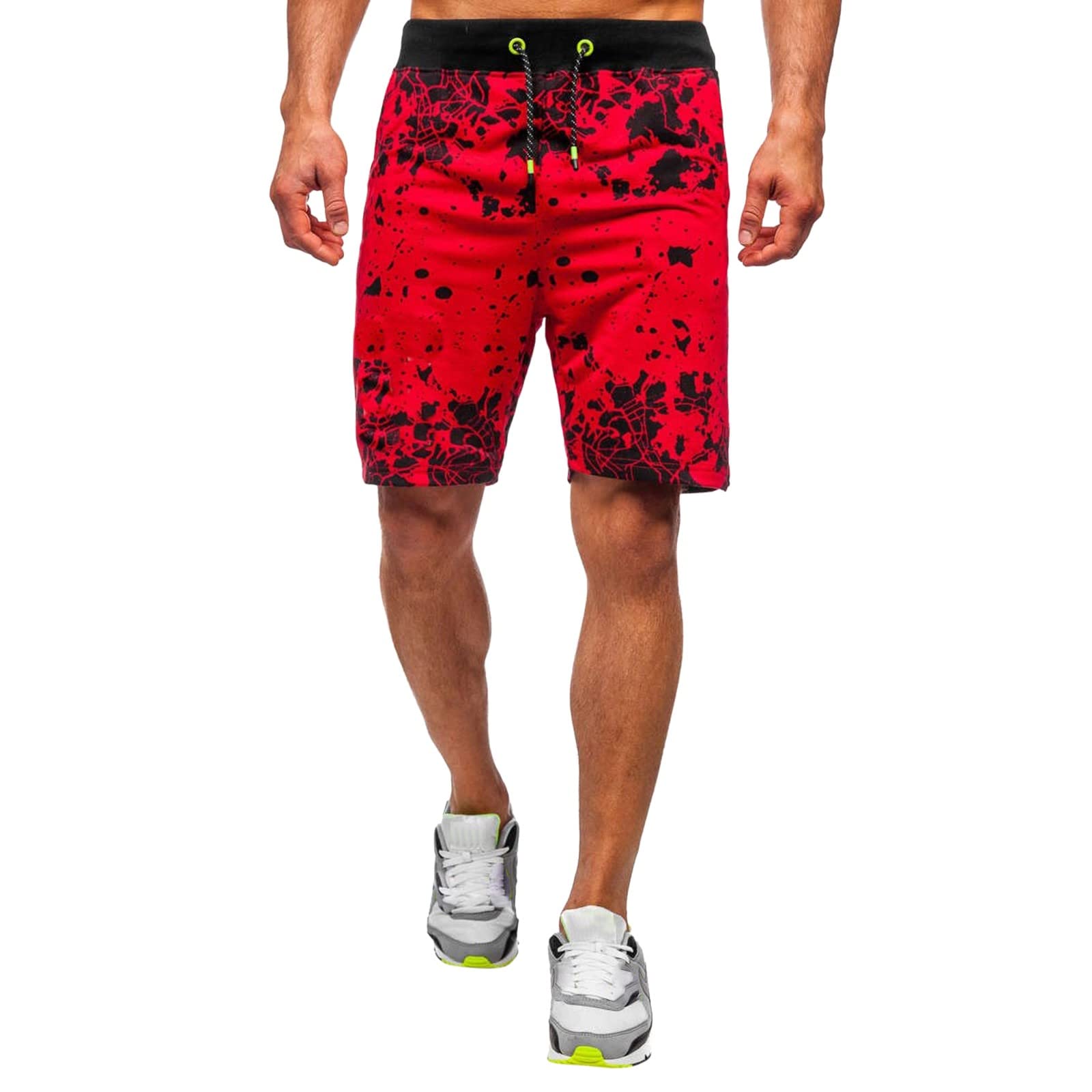 Men's Compression Running Shorts with Elastic Waistband - Breathable Summer Workout Shorts for Jogging, Gym & Sports - Tie Dye Loose Fit Athletic Shorts