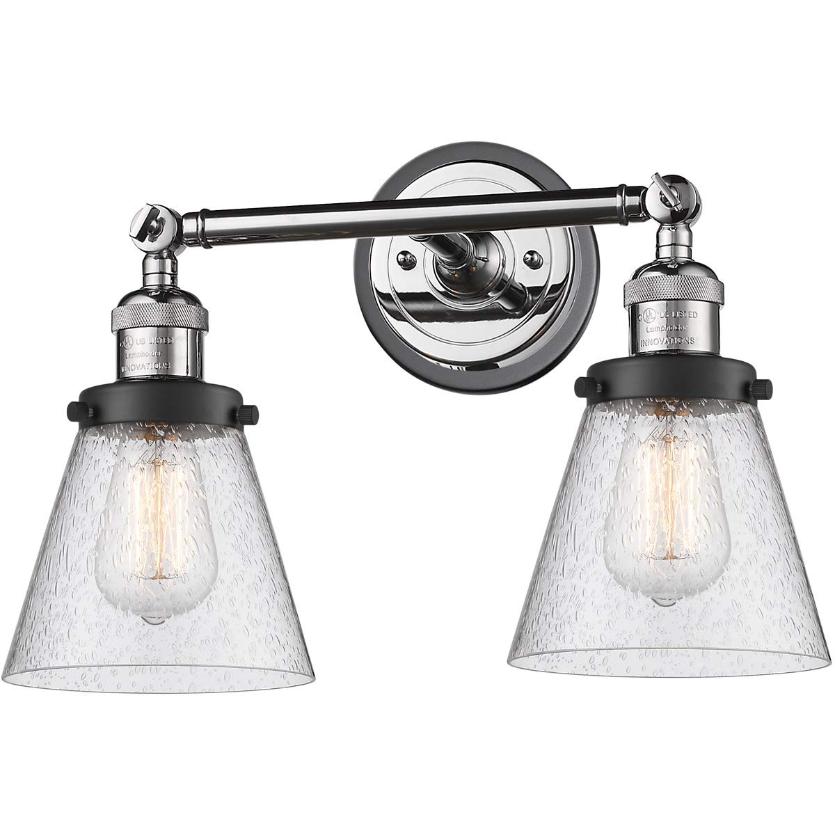 Franklin Restoration Collection 2-Light Bathroom Vanity with Mirror - Innovations 208BP-PCBK-G64 for Modern Bathroom Decor & Lighting Upgrade