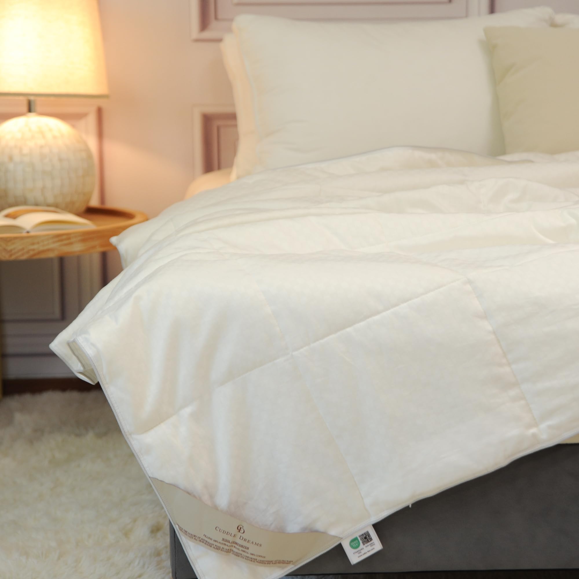 CUDDLE DREAMS 100% Australian Wool Comforter - King Size Duvet Insert with Soft Cotton Shell for All-Season Comfort | Hypoallergenic, Noiseless & Breathable | Perfect for Summer, Winter & Year-Round Coziness