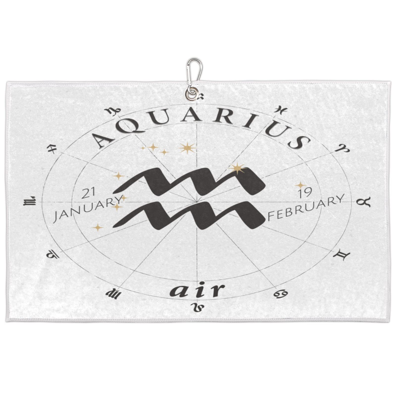**Aquarius Constellation Golf Towel with Clip - Premium Golf Ball Cleaner for Men & Women | Funny Golf Gifts for Golfers | Perfect for Golf Bags & On-Course Use**