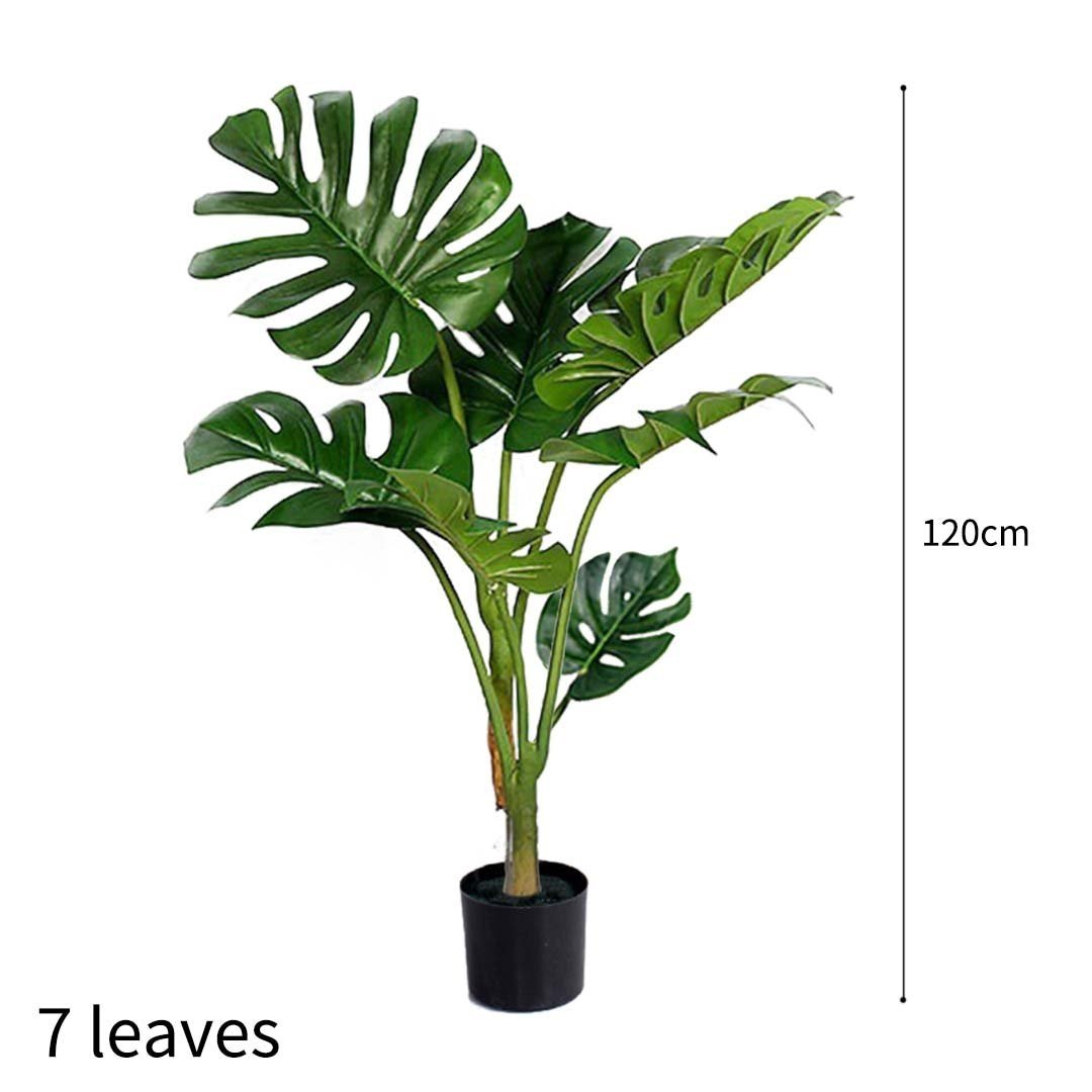 120cm Artificial Green Indoor Turtle Back Fake Plant for Home Decor - Perfect for Living Room, Office, and Balcony Decoration